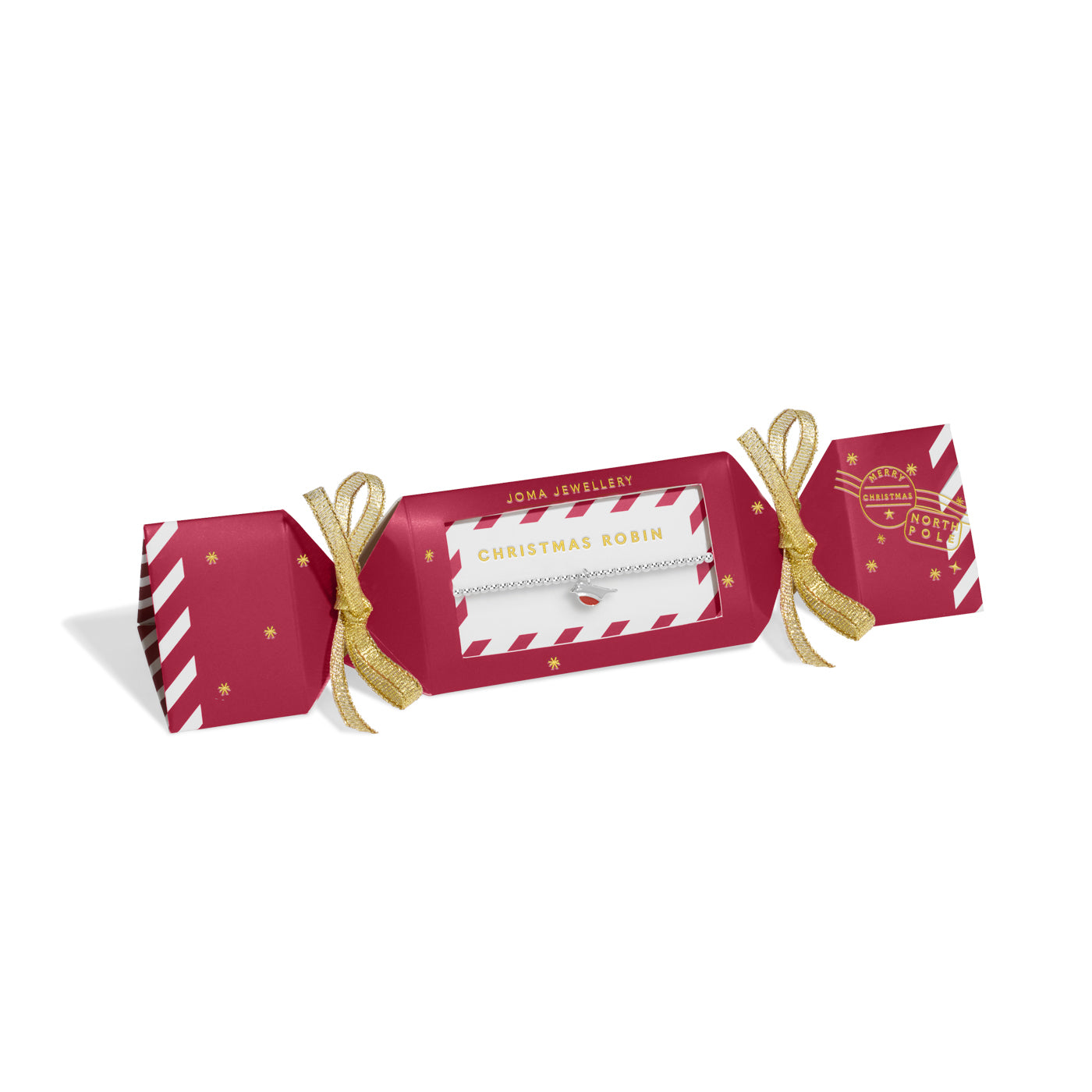Kids' Christmas Cracker 'Christmas Robin' Silver Plated Bracelet