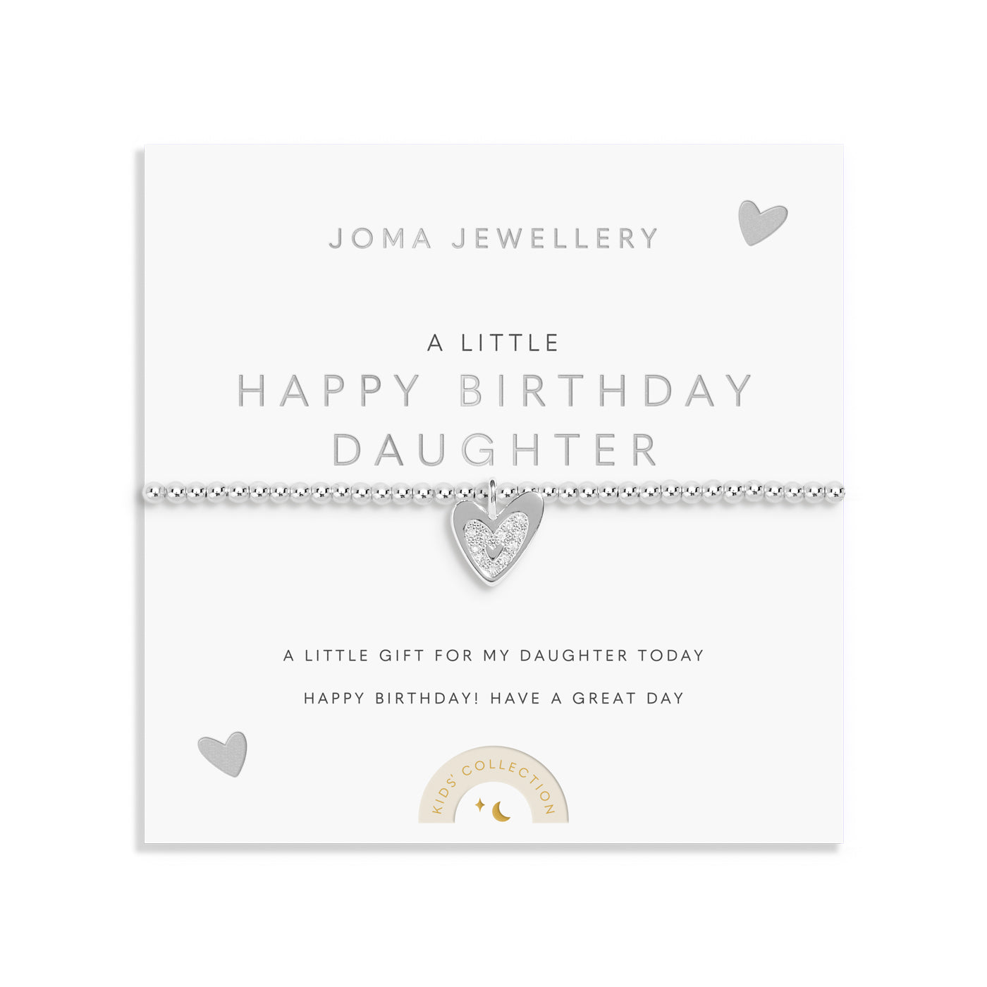 Children's ' A Little 'Happy Birthday Daughter' Silver Plated Bracelet