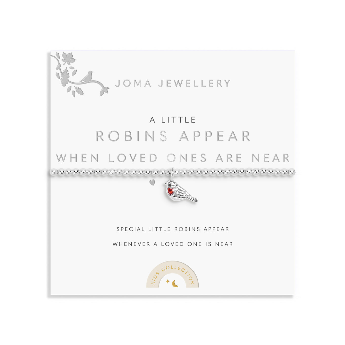 Children's ' A Little 'Robins Appear When Loved Ones Are Near' Silver Plated Bracelet