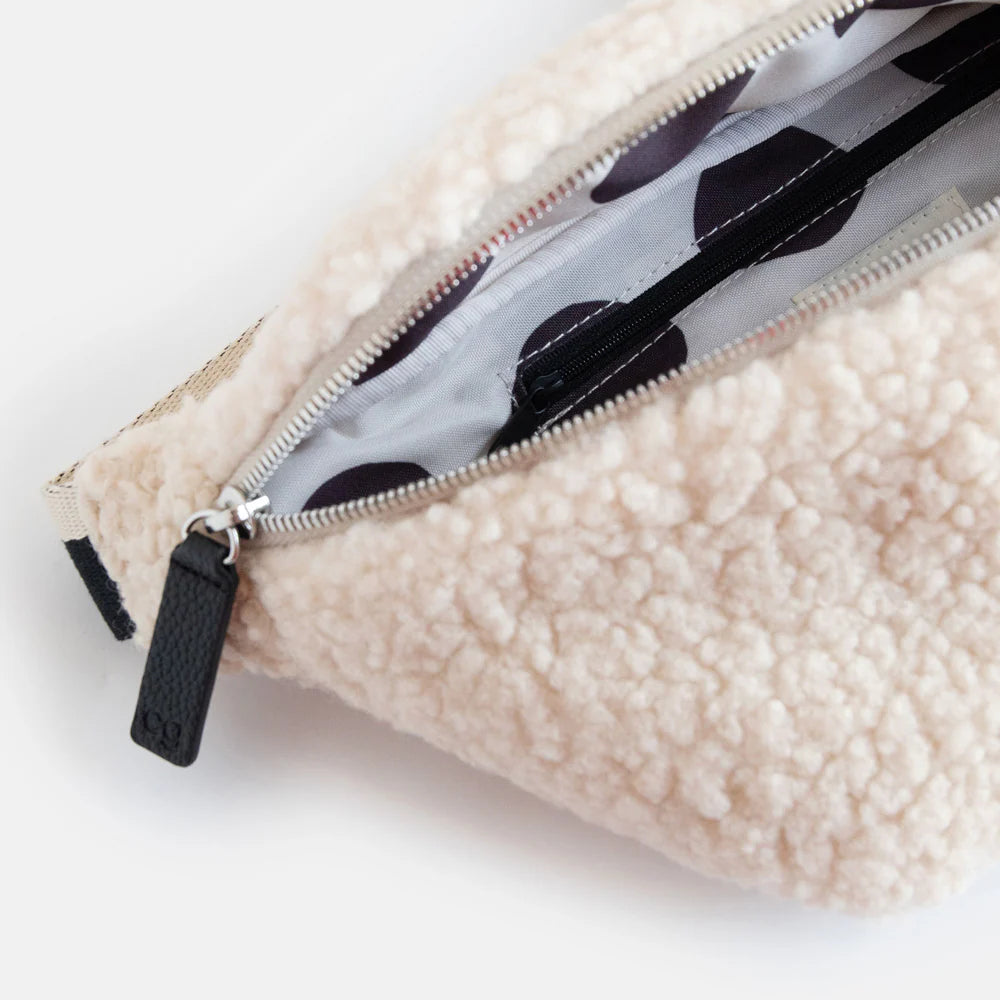 Cream Borg Crossbody Bag