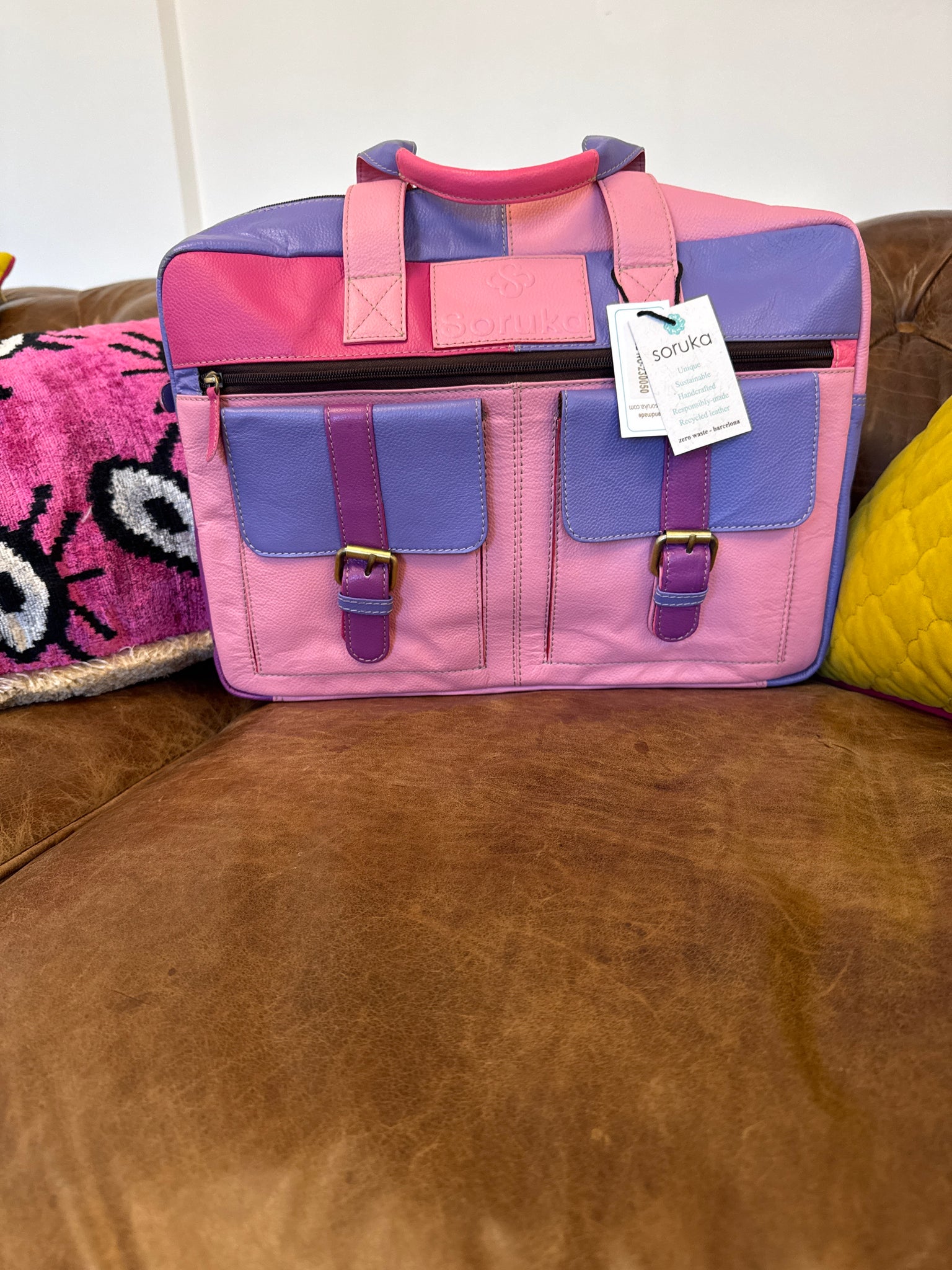 Mary Briefcase - Pink & Purple - Soruka