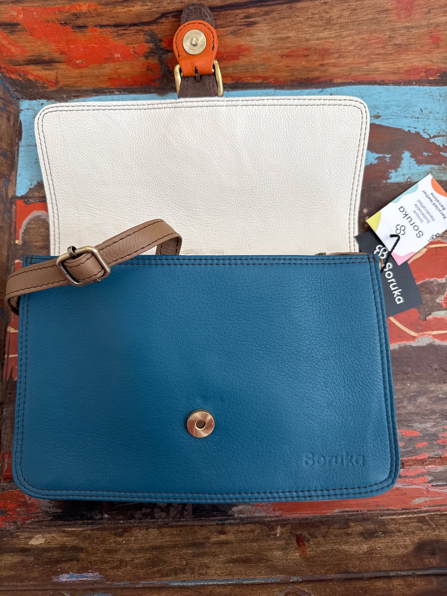 Arleth Loop Bag - Teal, Pink & Animal Print - Soruka