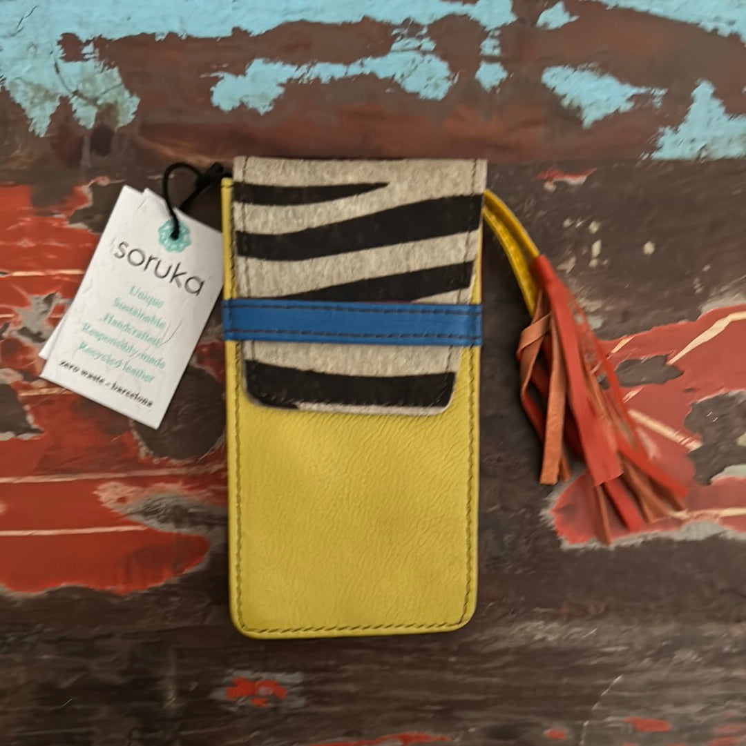 Erin Phone Bag - Yellow & Animal Print - Soruka