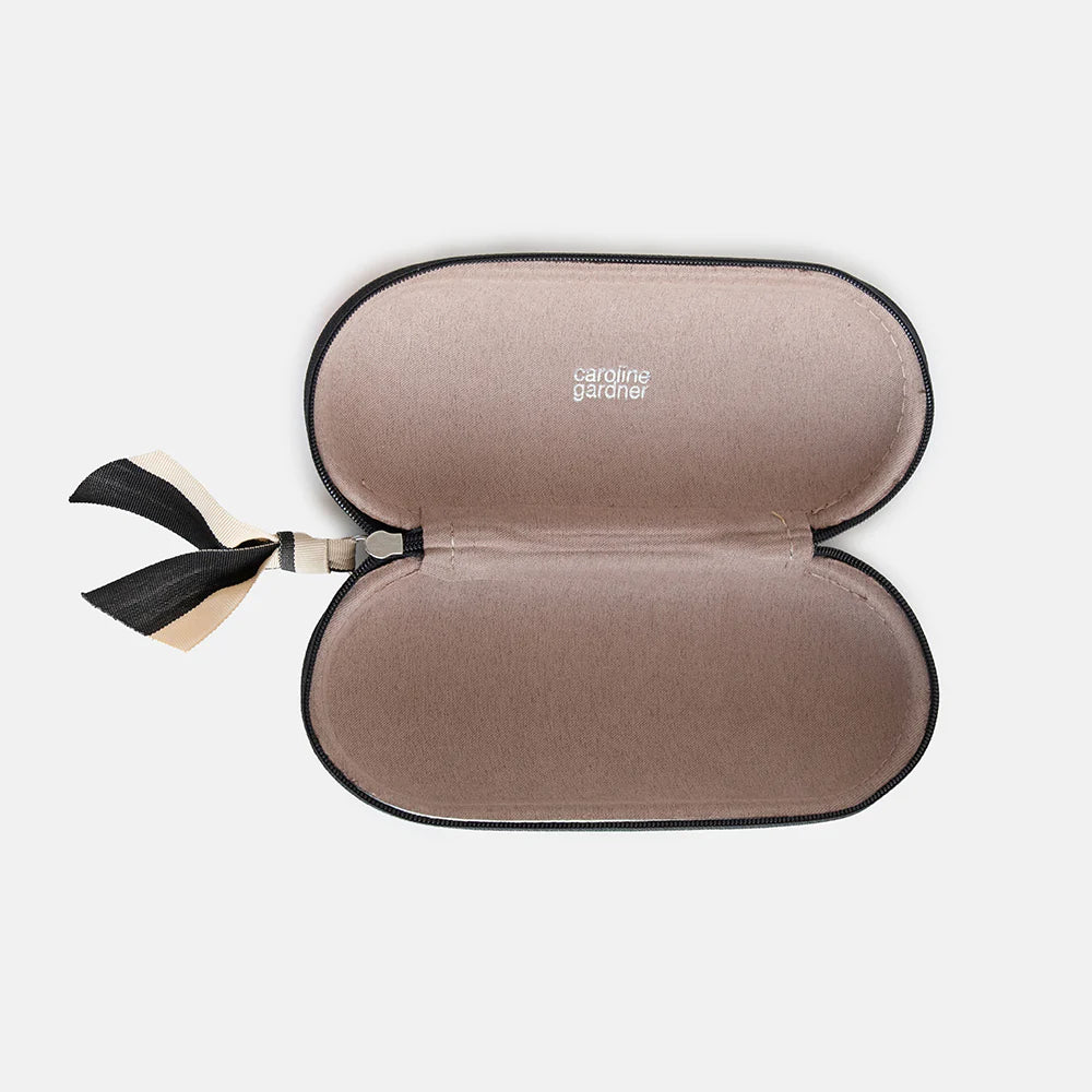 Multi Flower Charcoal Zip Around Glasses Case