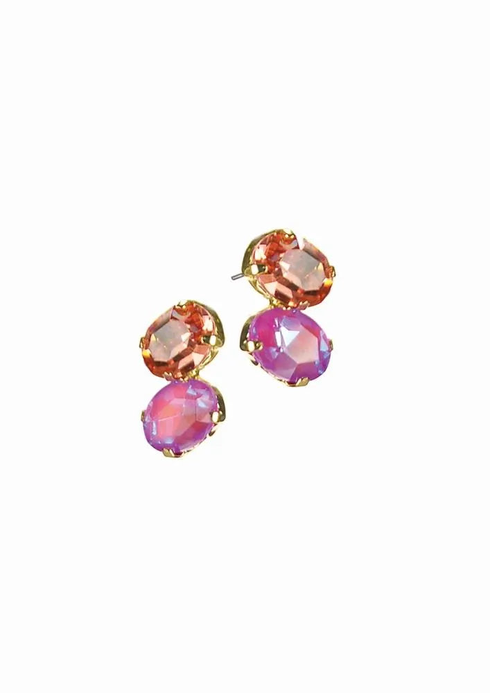 Total Elipse Double Studs - Fire & Peach