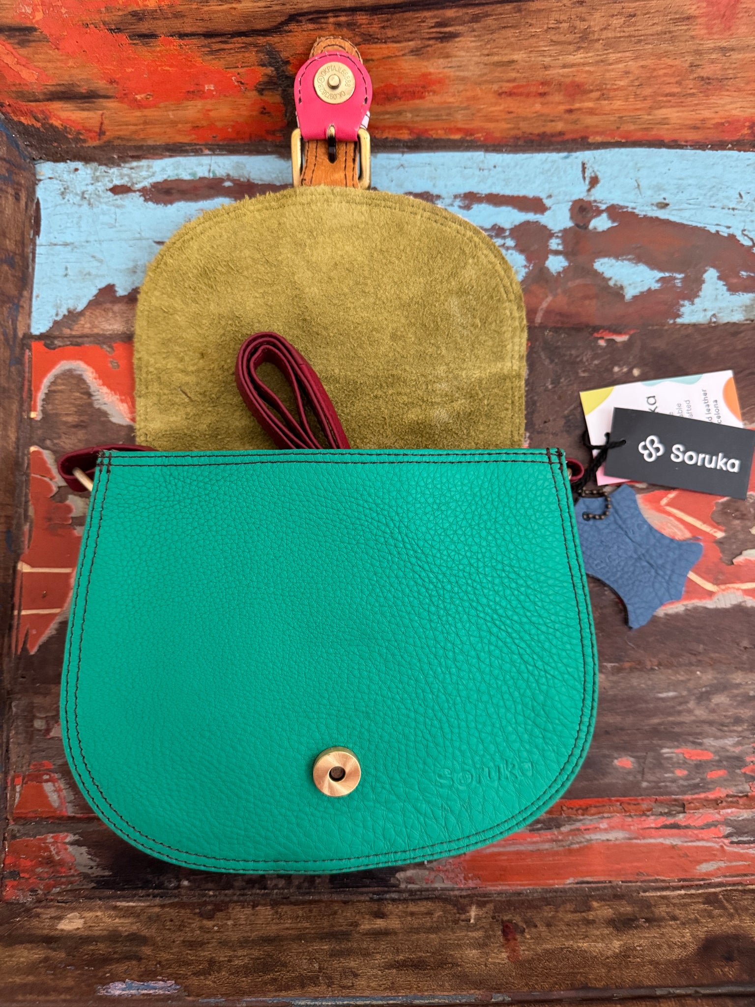 Ally Bag - Orange, Green & Animal Print  - Soruka