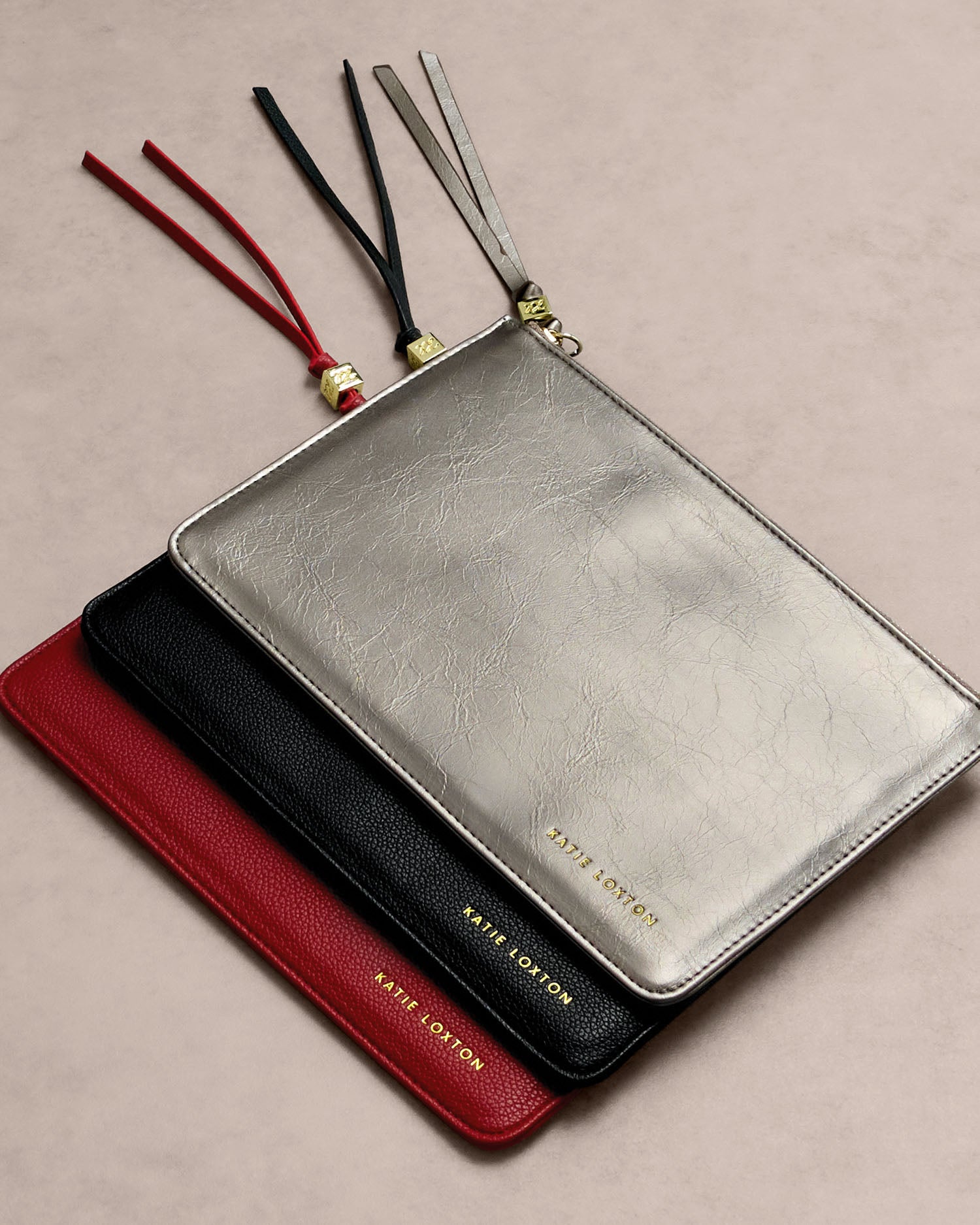 Tassel Charm Pouch 'Pewter Patent Crackle'