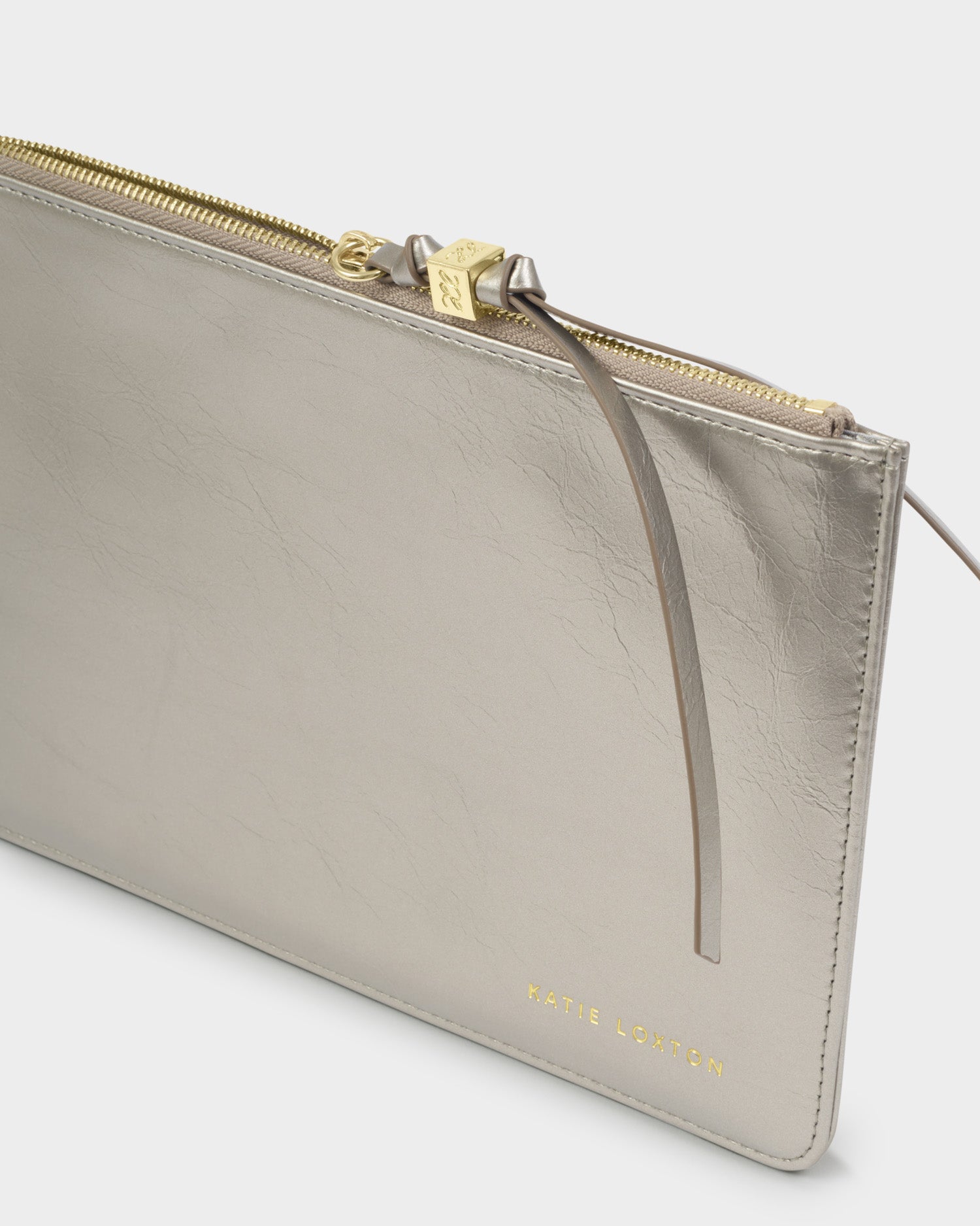 Tassel Charm Pouch 'Pewter Patent Crackle'