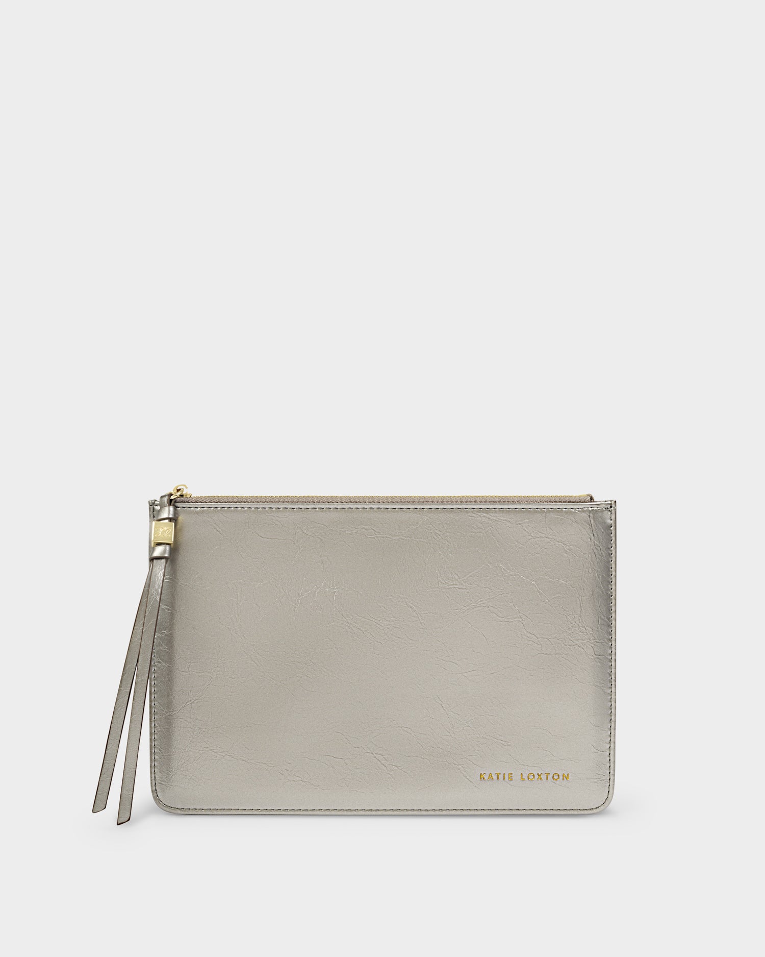Tassel Charm Pouch 'Pewter Patent Crackle'