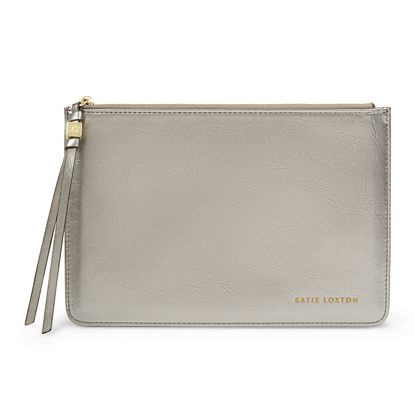 Tassel Charm Pouch 'Pewter Patent Crackle'