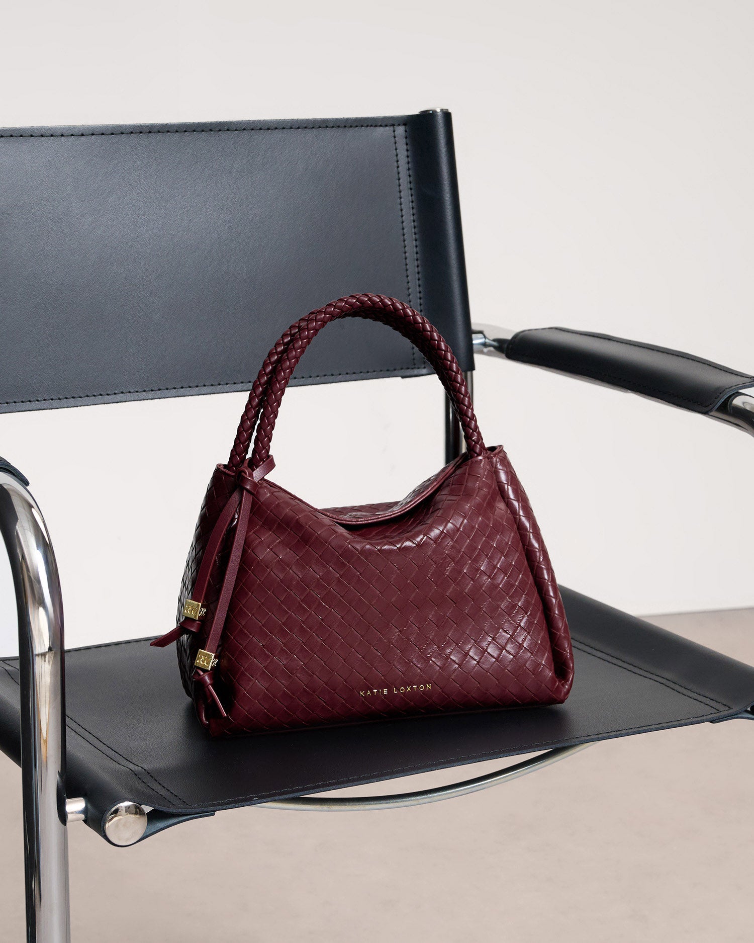 Nova Woven Texture Top Handle Bag 'Cherry'