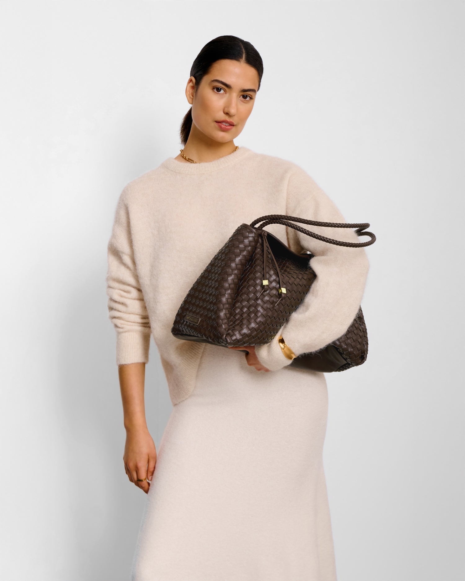 Nova Hand Woven Large Shoulder Bag 'Chocolate'