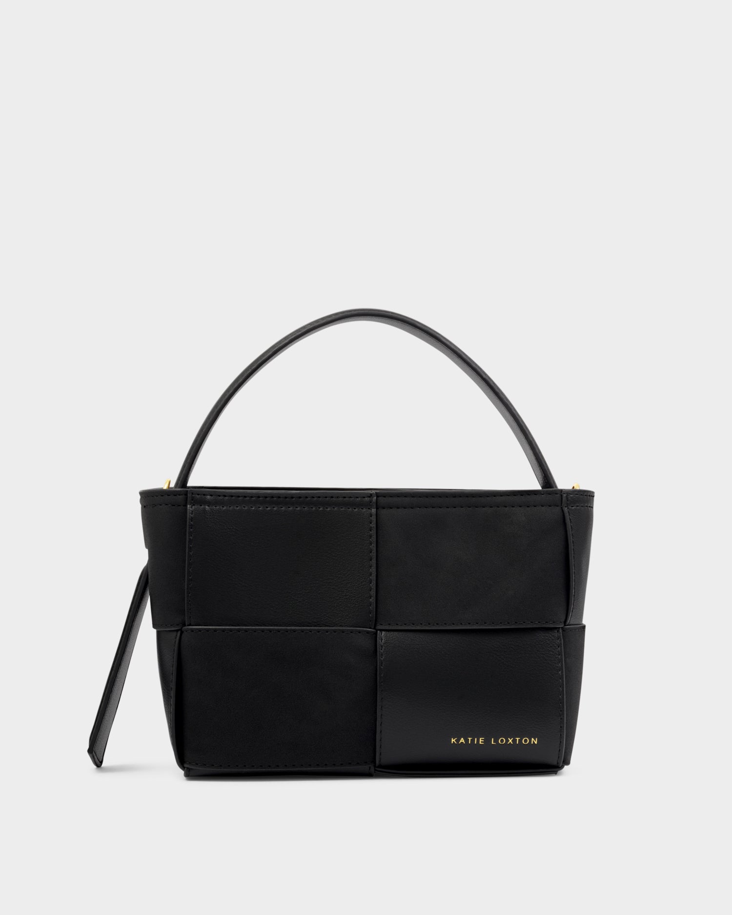 Taya Woven Suedette Top Handle Bag 'Black'