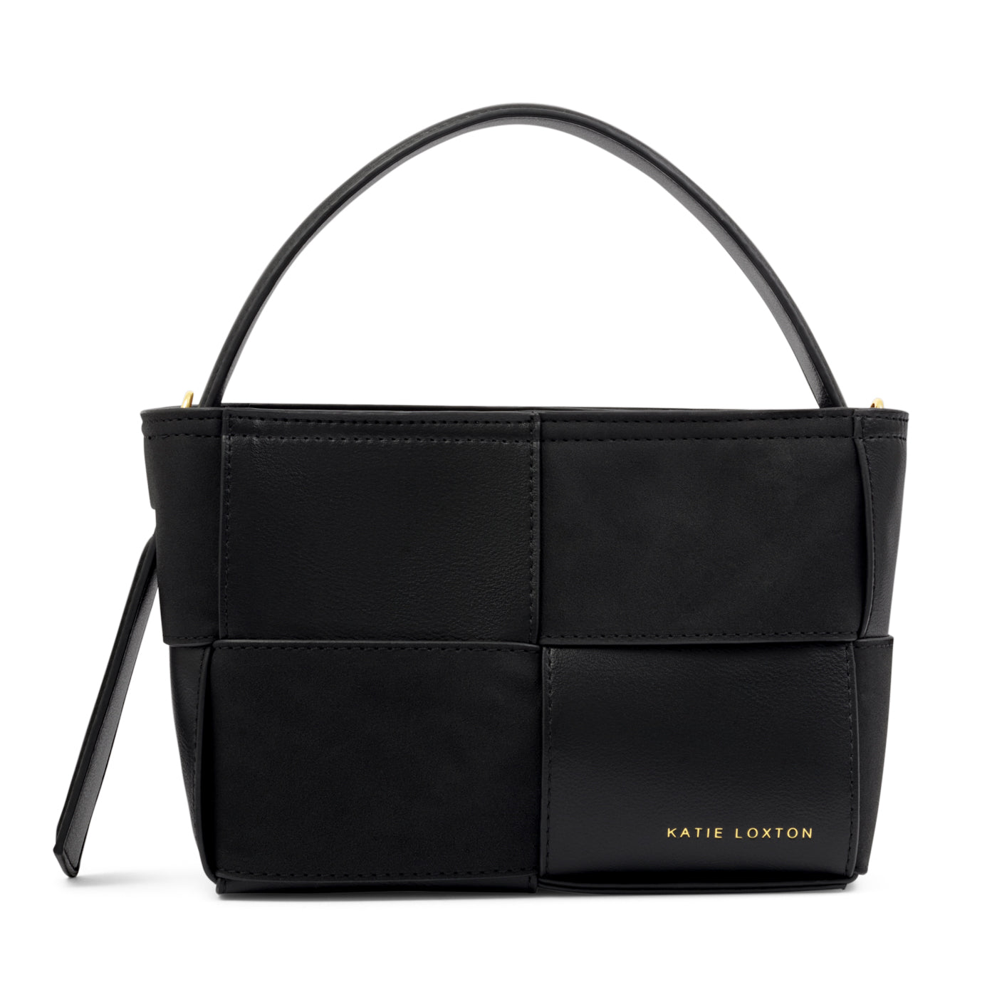 Taya Woven Suedette Top Handle Bag 'Black'