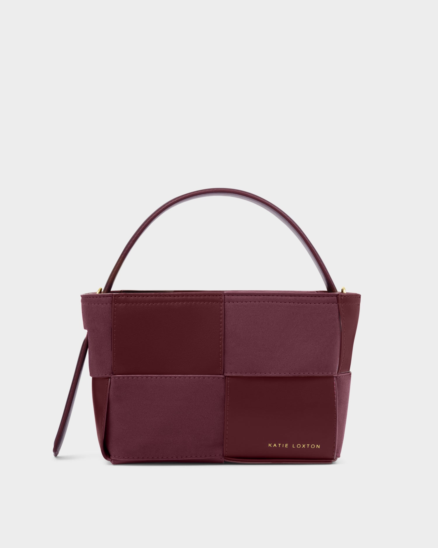 Taya Woven Suedette Top Handle Bag 'Cherry'