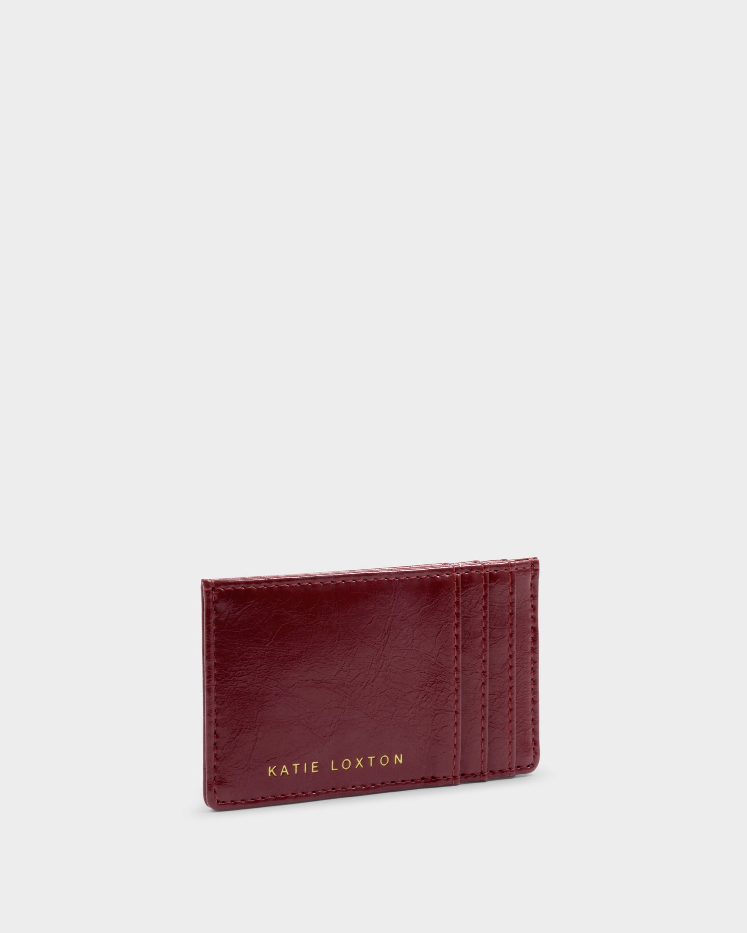 Laila Slim Textured Patent Cardholder 'Cherry'