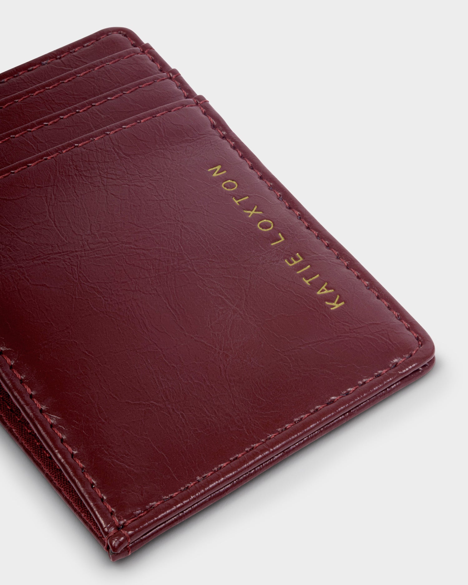 Laila Slim Textured Patent Cardholder 'Cherry'