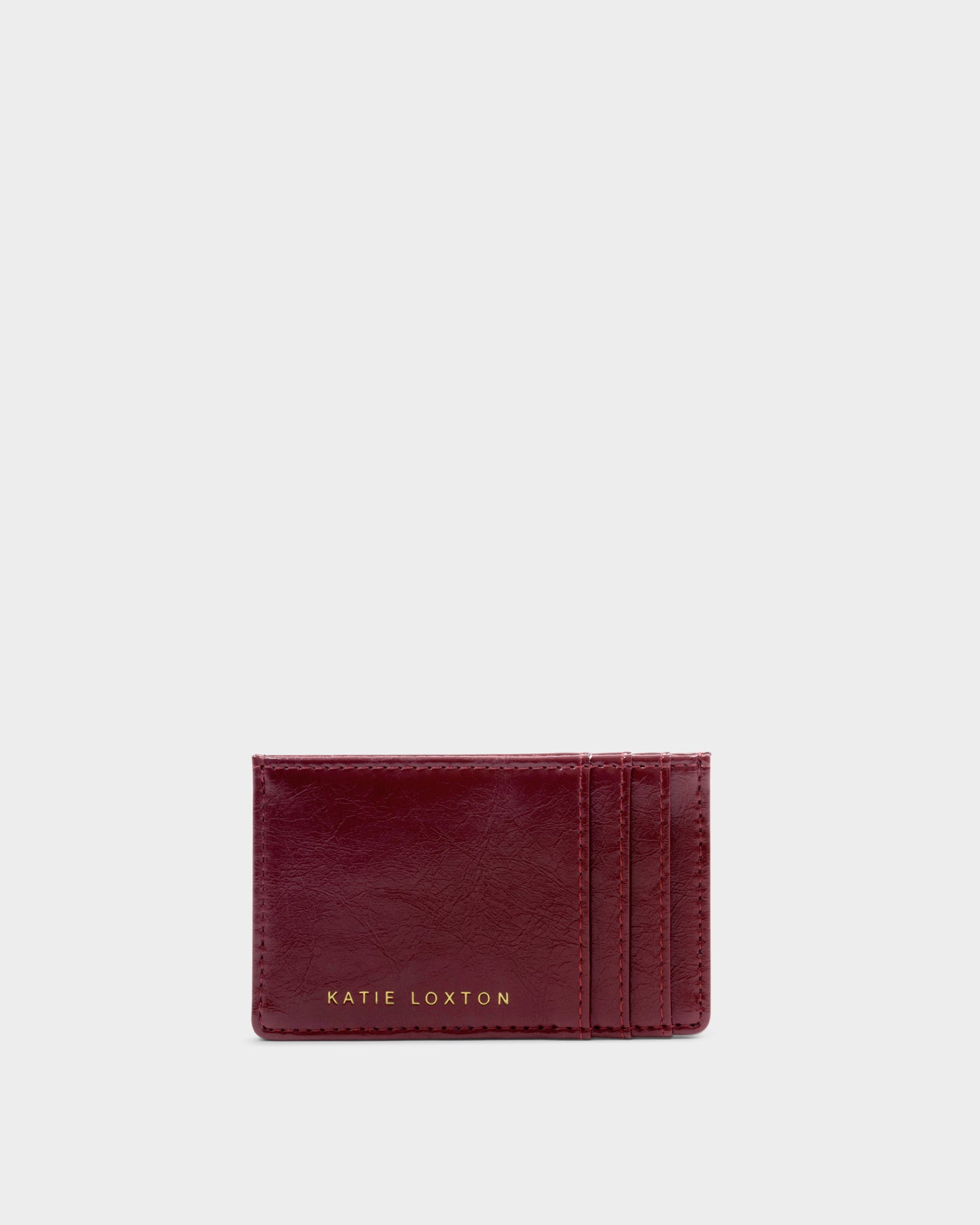 Laila Slim Textured Patent Cardholder 'Cherry'