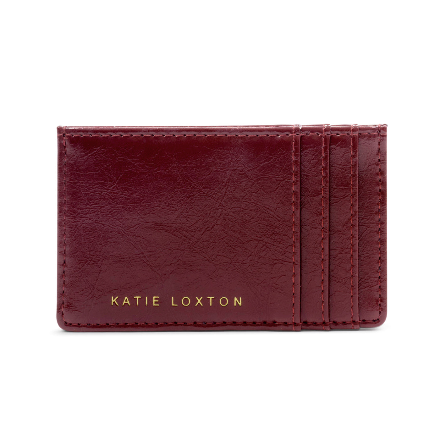 Laila Slim Textured Patent Cardholder 'Cherry'