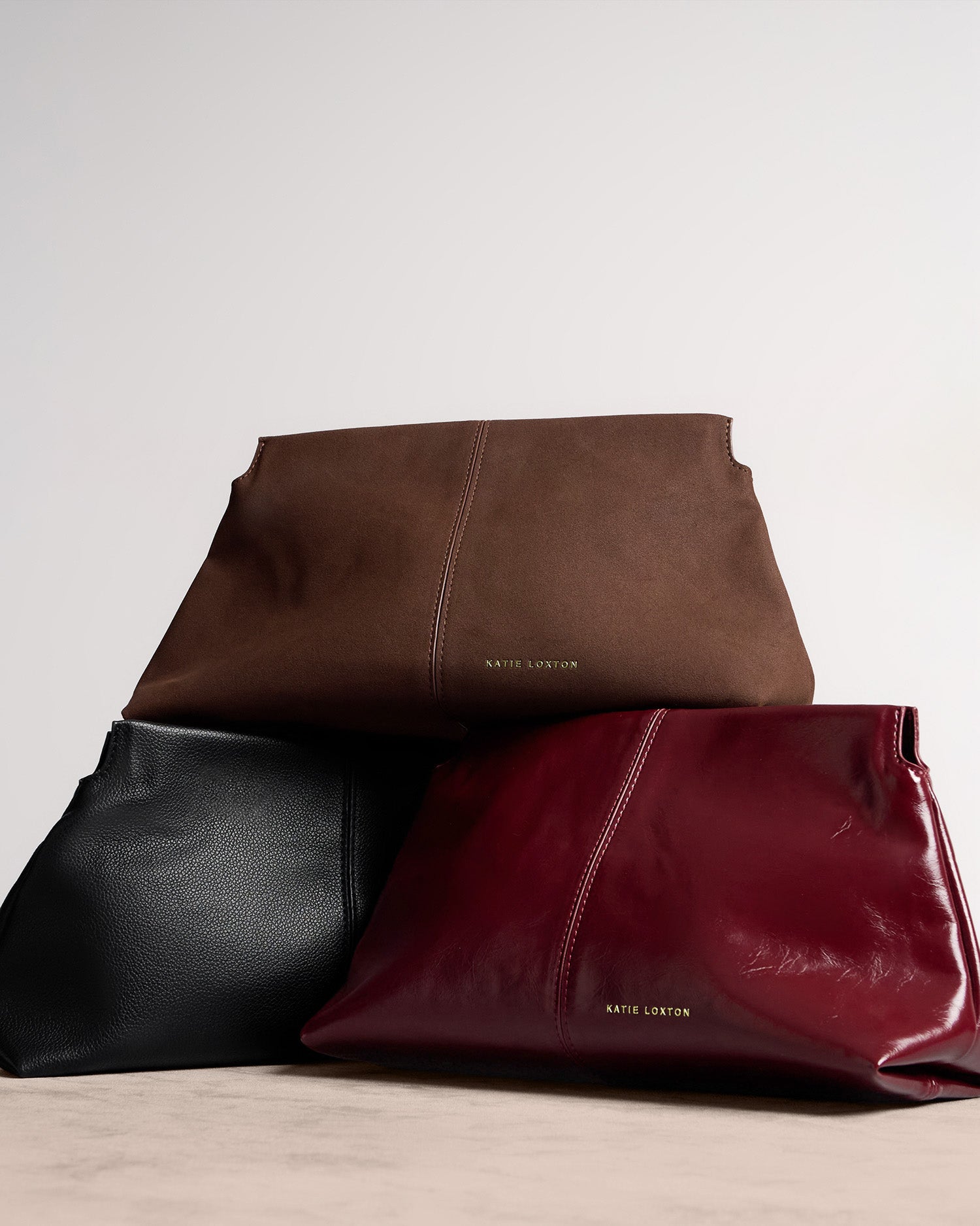 Laila Textured Patent Clutch 'Cherry Patent Crackle'