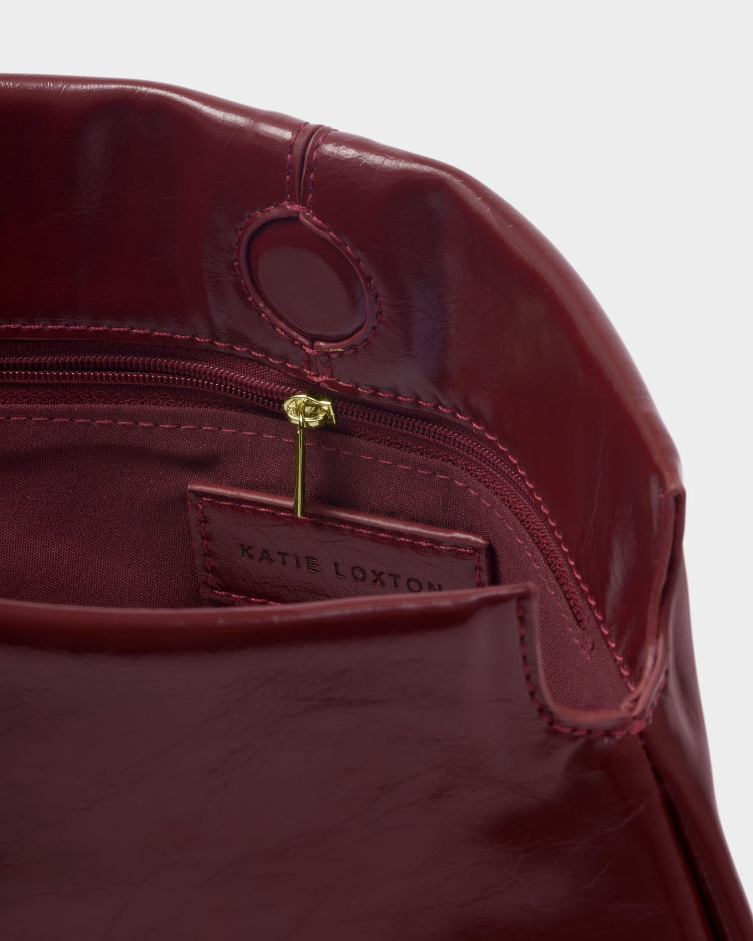 Laila Textured Patent Clutch 'Cherry Patent Crackle'