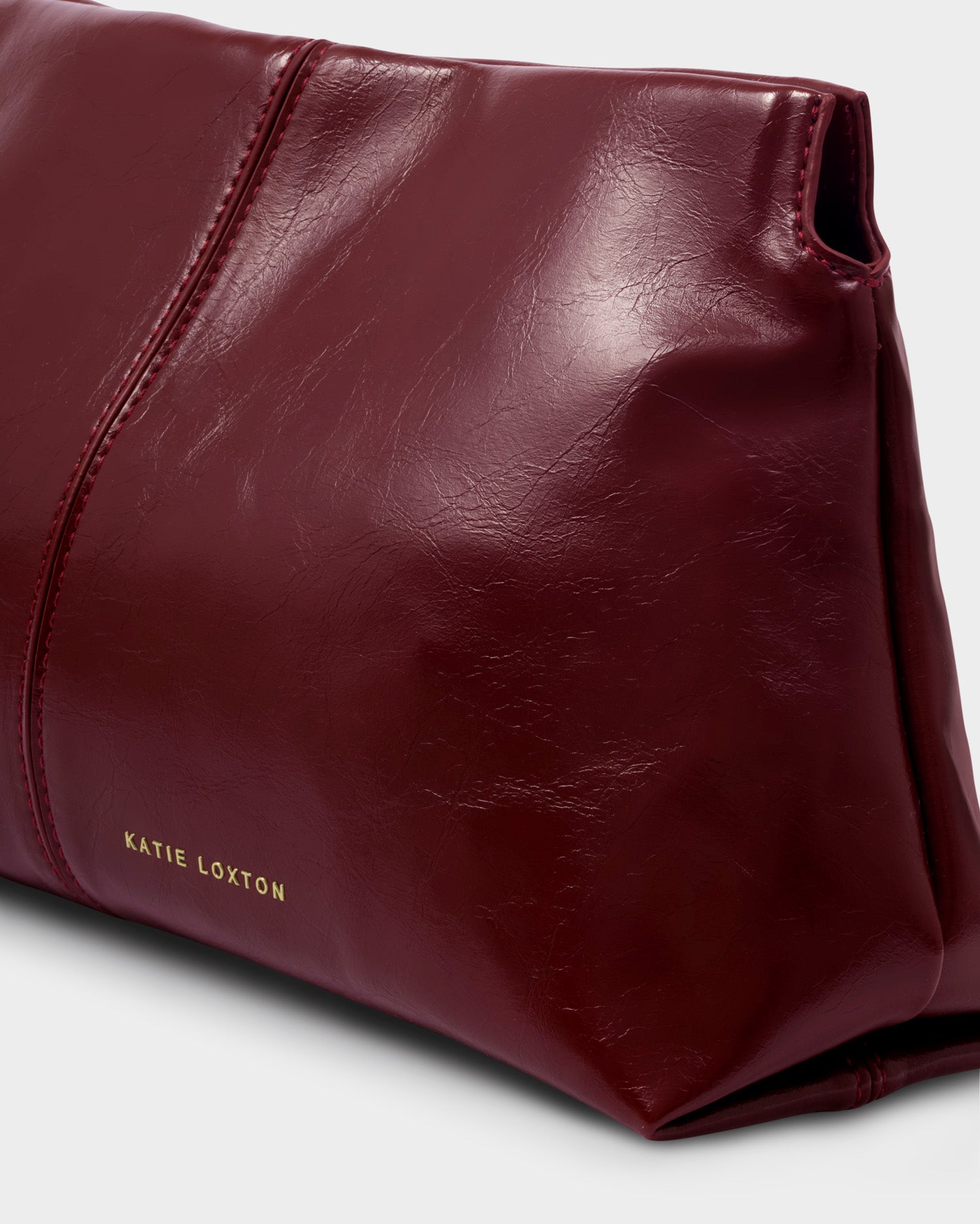 Laila Textured Patent Clutch 'Cherry Patent Crackle'