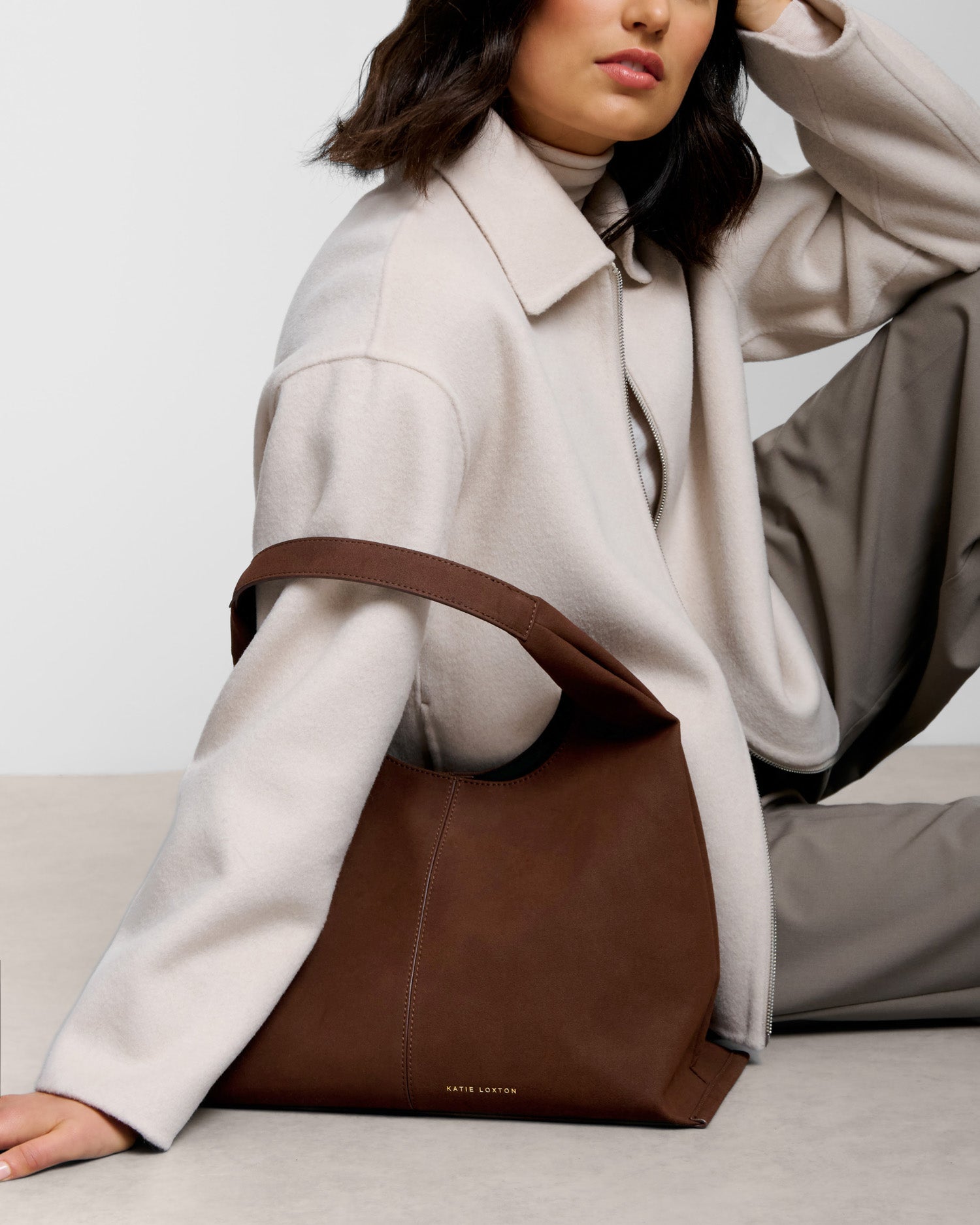 Laila Suedette Shoulder Bag 'Chocolate Suedette'