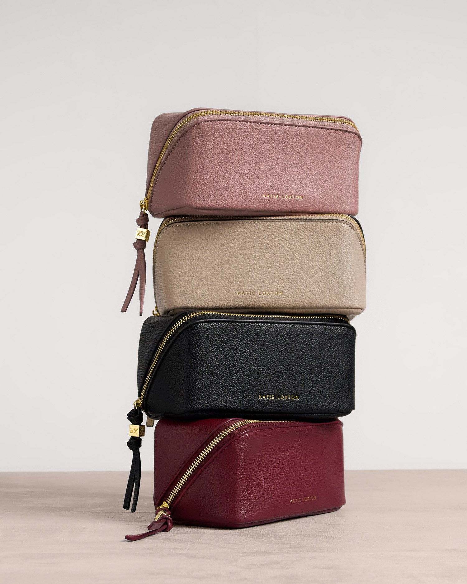 Fold-Out Mirror Make Up Bag 'Light Taupe'