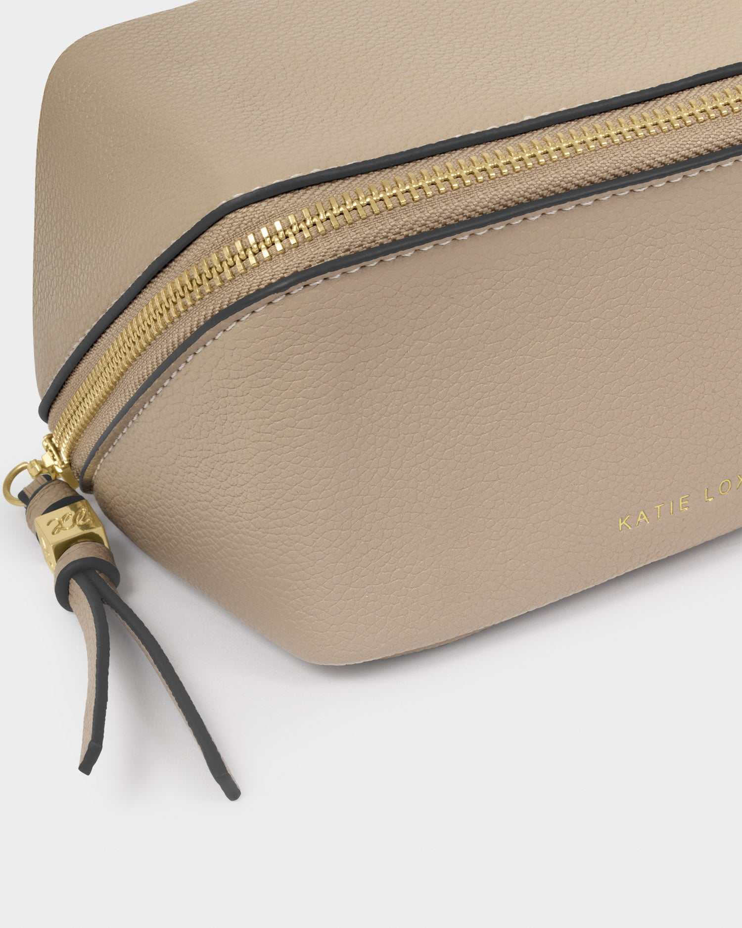 Fold-Out Mirror Make Up Bag 'Light Taupe'