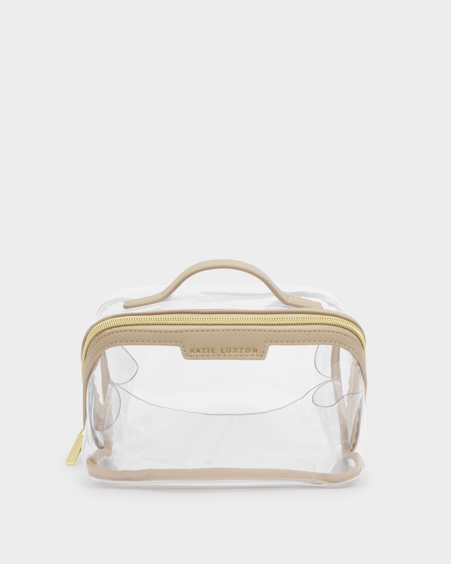 Medium Clear Fold-Out Wash Bag 'Light Taupe'