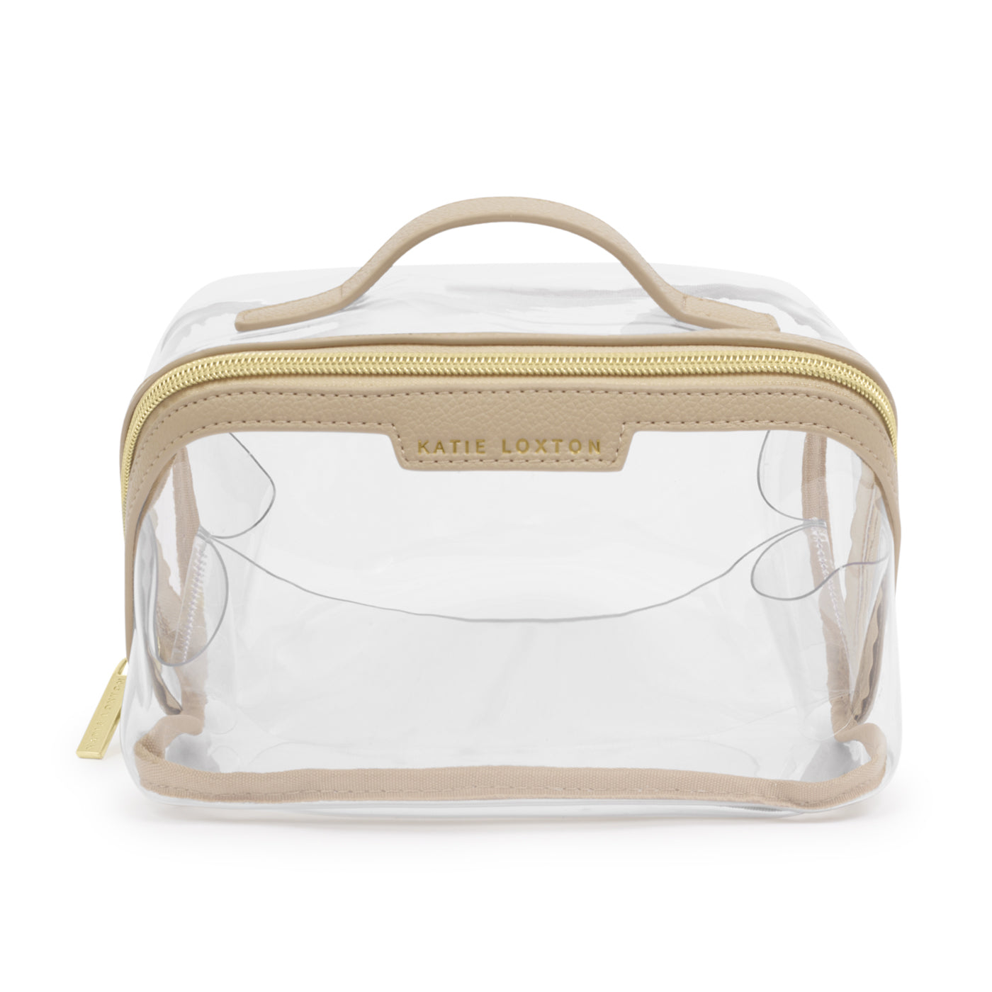 Medium Clear Fold-Out Wash Bag 'Light Taupe'