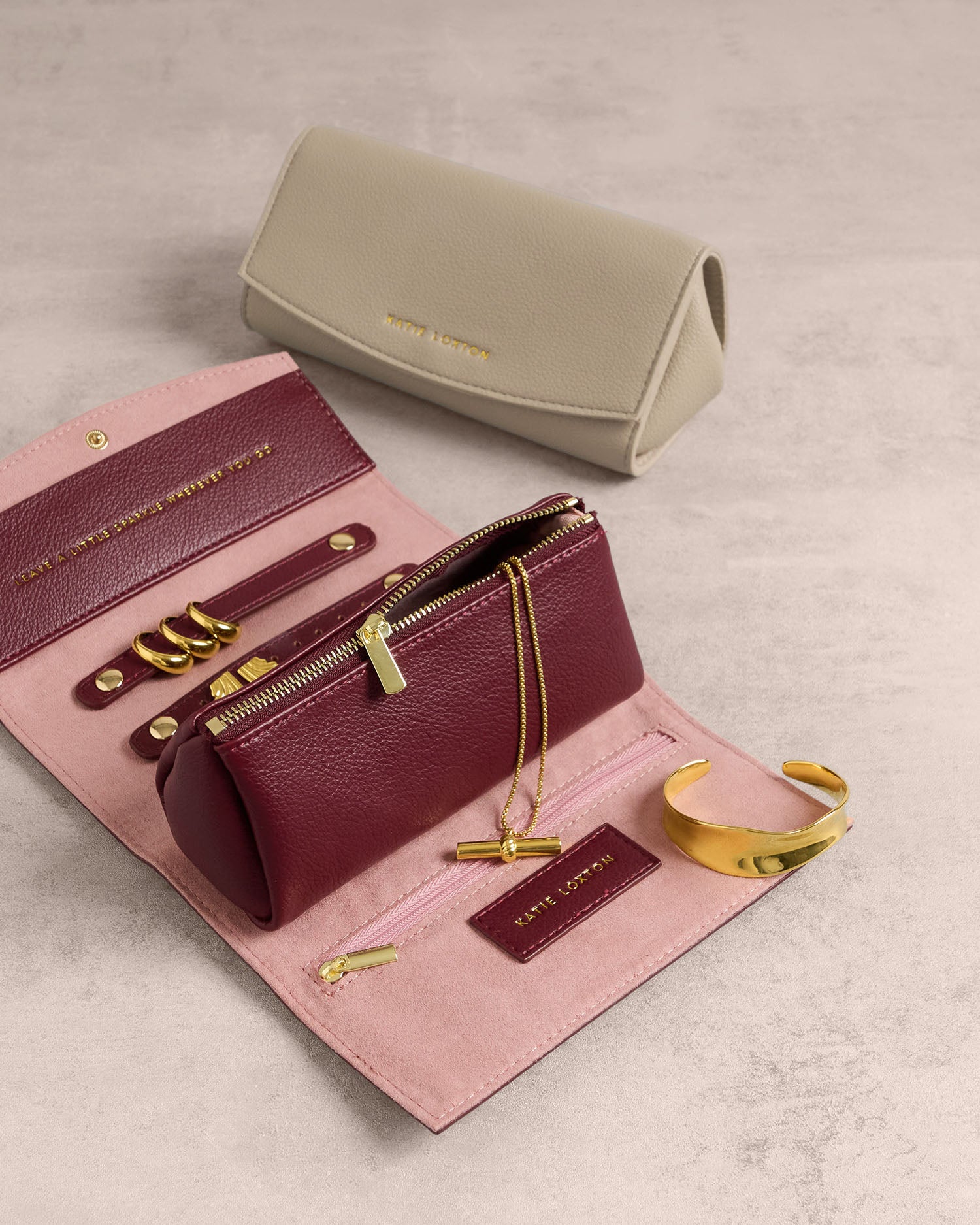 Travel Jewellery And Accessories Organiser 'Leave A Little Sparkle' Cherry