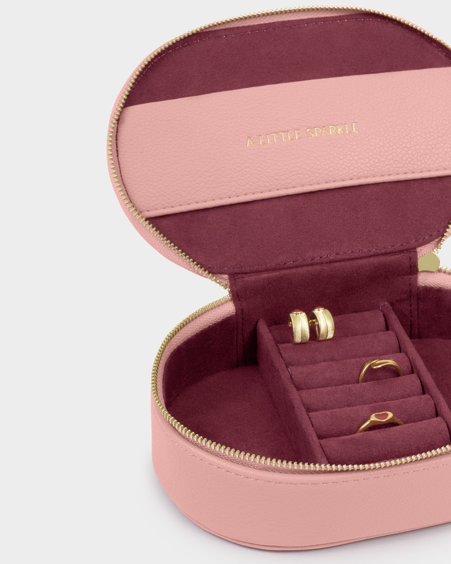 Oval Jewellery Box 'A Little Sparkle' Rose Pink