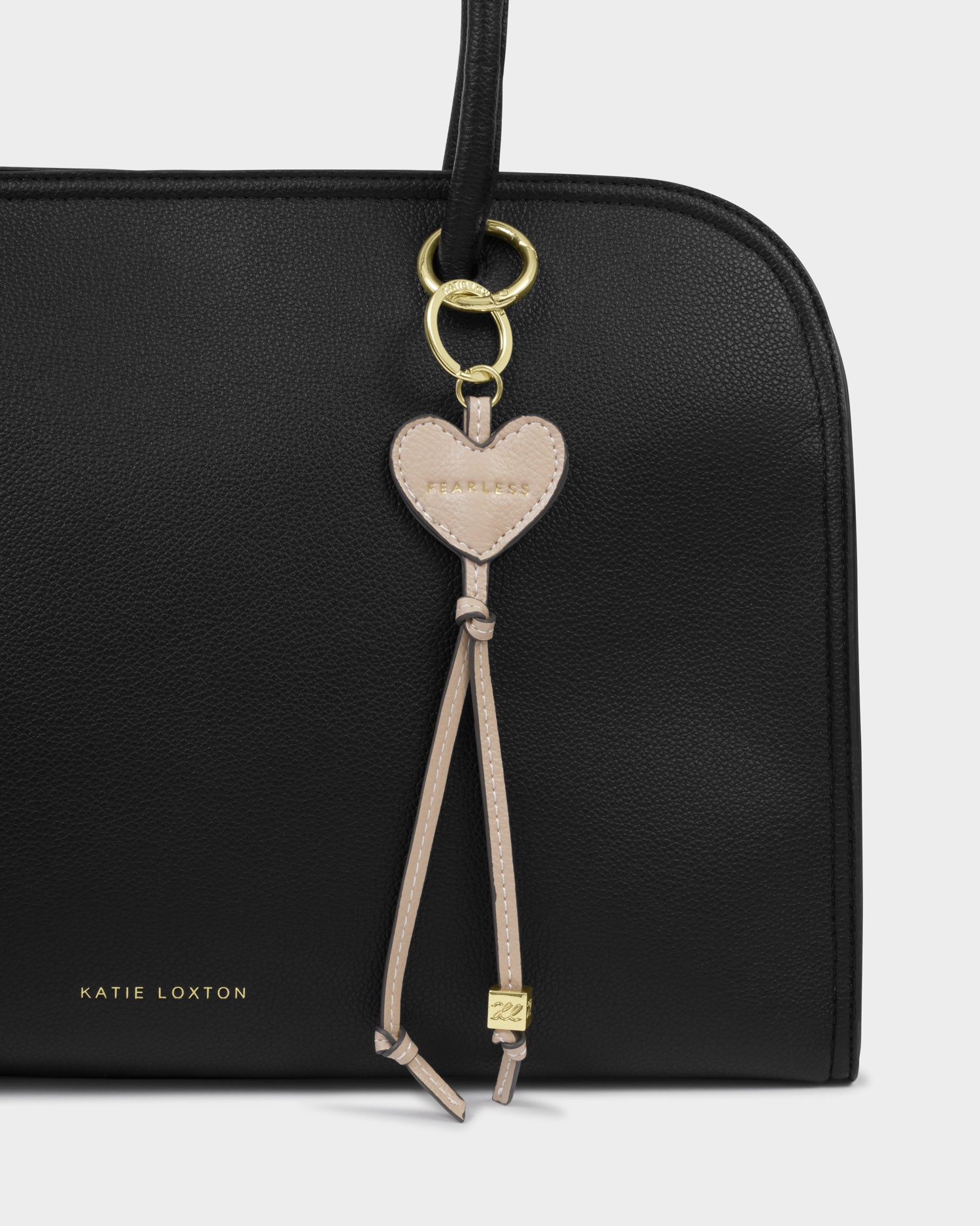 Heart Bag Charm Keyring 'Fearless' Latte