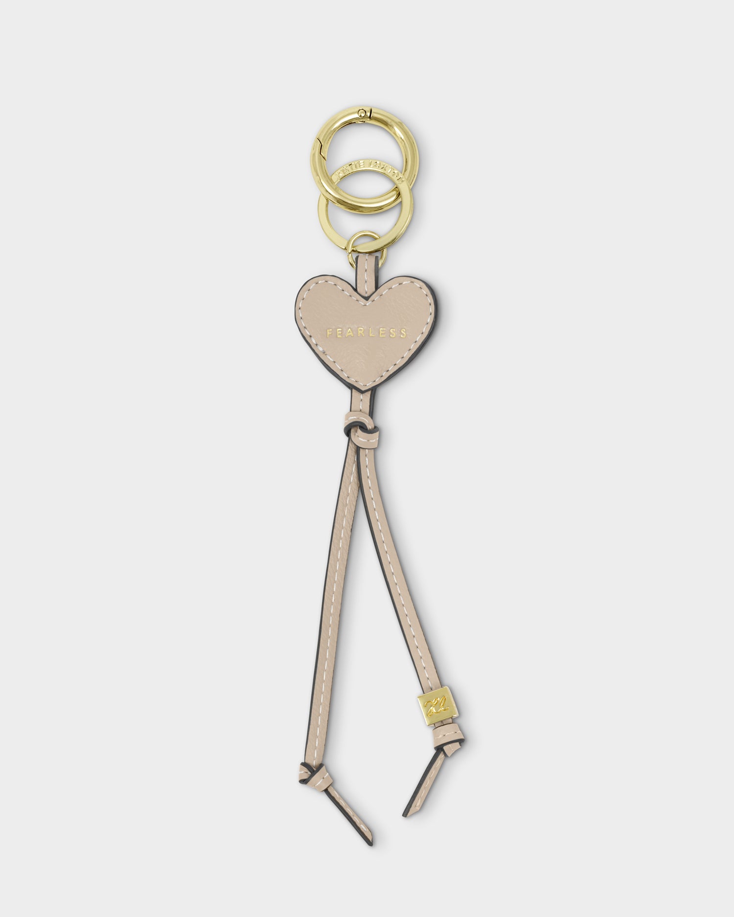 Heart Bag Charm Keyring 'Fearless' Latte