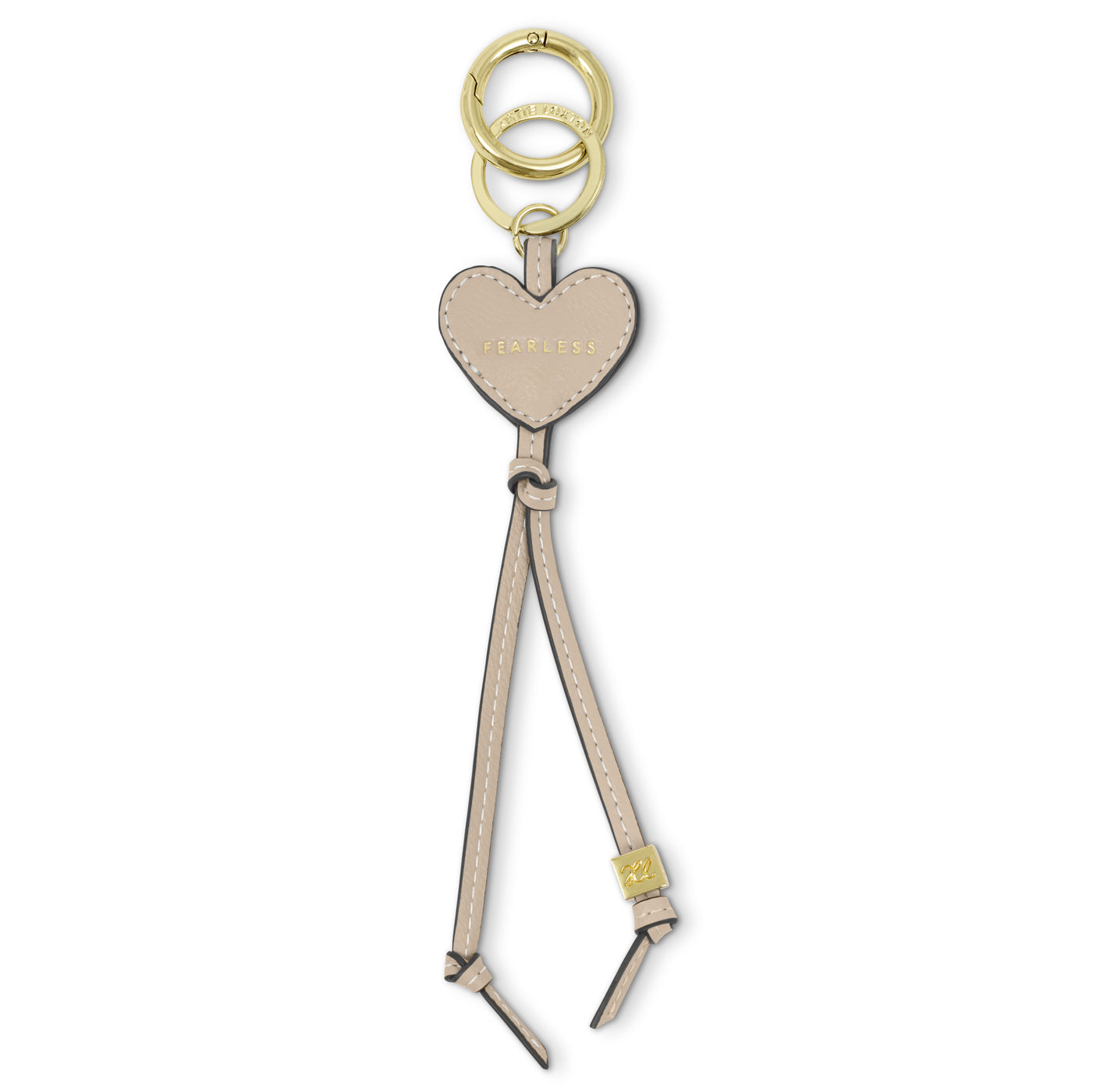 Heart Bag Charm Keyring 'Fearless' Latte
