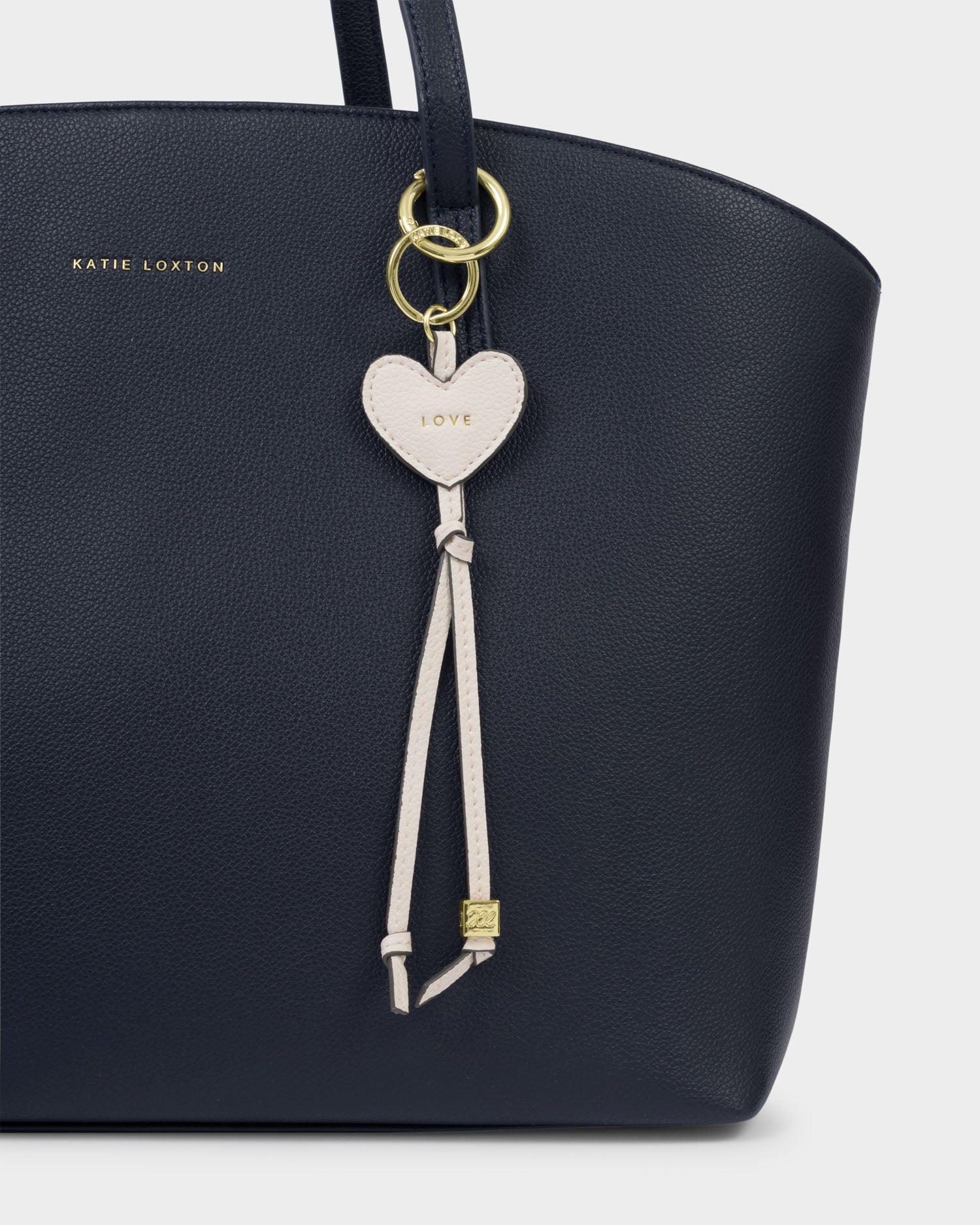 Heart Bag Charm Keyring 'Love' Off White
