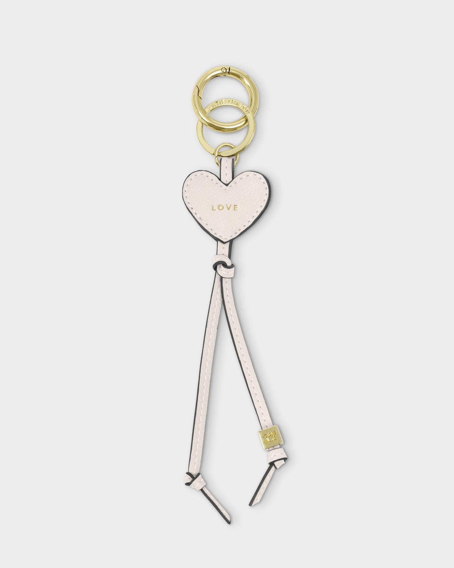 Heart Bag Charm Keyring 'Love' Off White