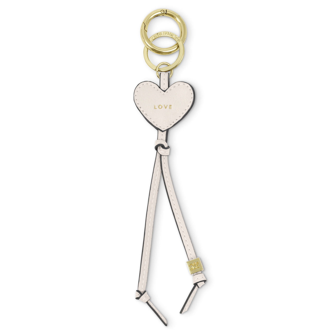 Heart Bag Charm Keyring 'Love' Off White