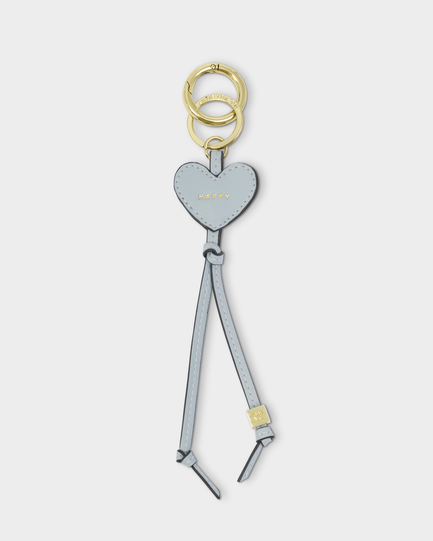 Heart Bag Charm Keyring 'Happy' Moonstone Blue