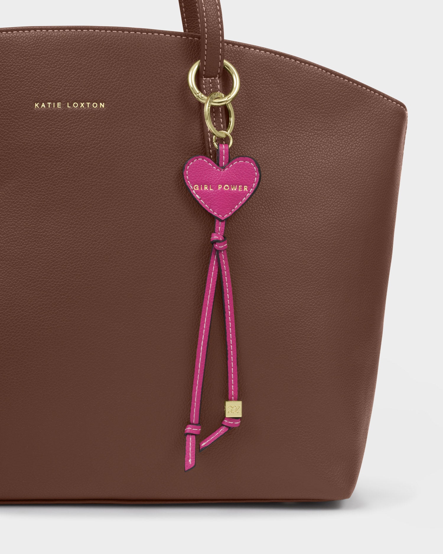 Heart Bag Charm Keyring 'Girl Power' Fuchsia