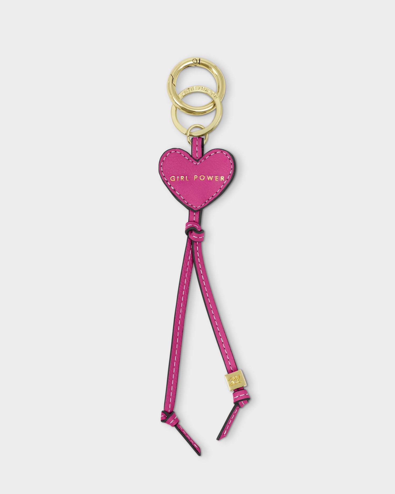 Heart Bag Charm Keyring 'Girl Power' Fuchsia
