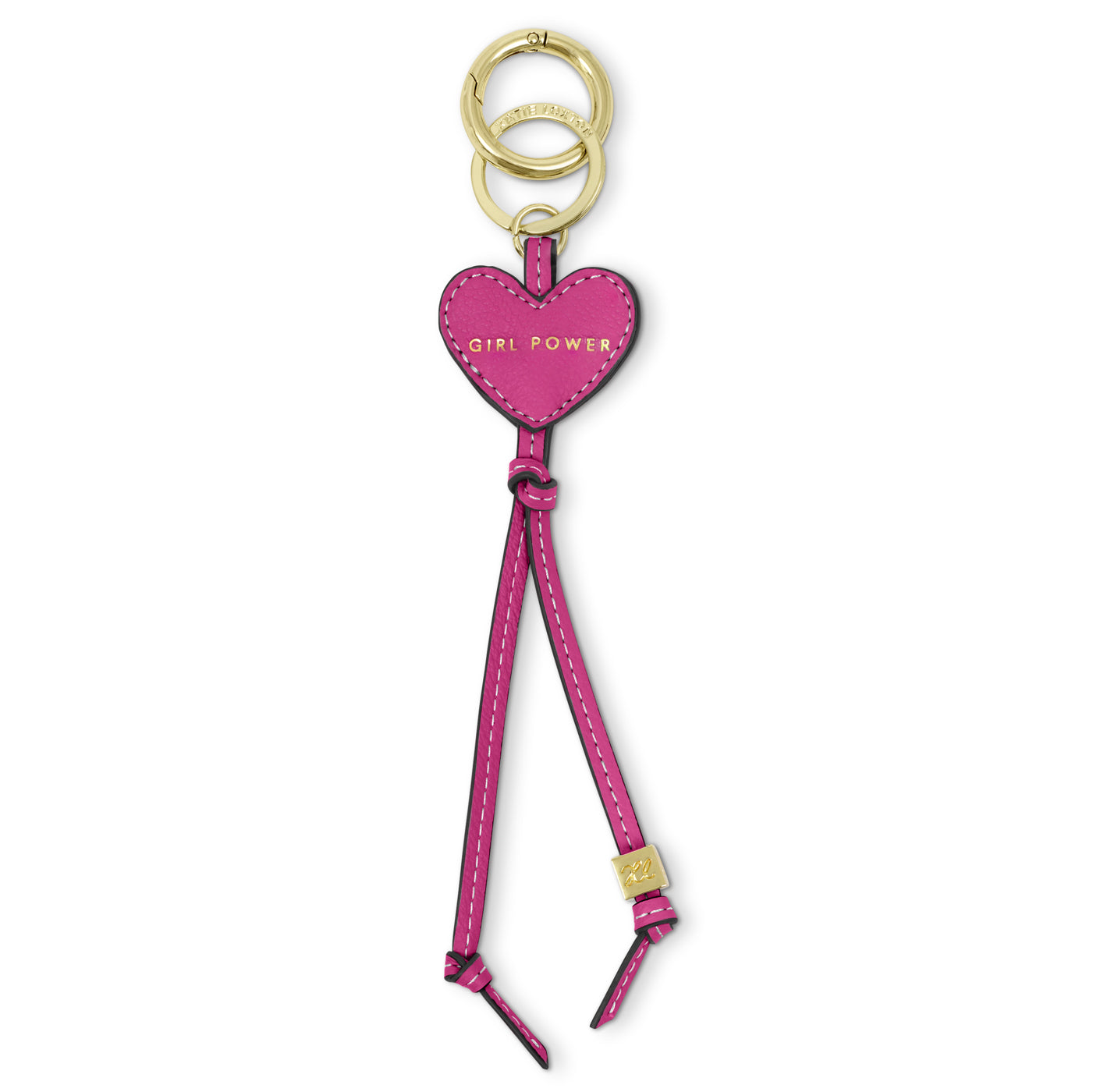 Heart Bag Charm Keyring 'Girl Power' Fuchsia