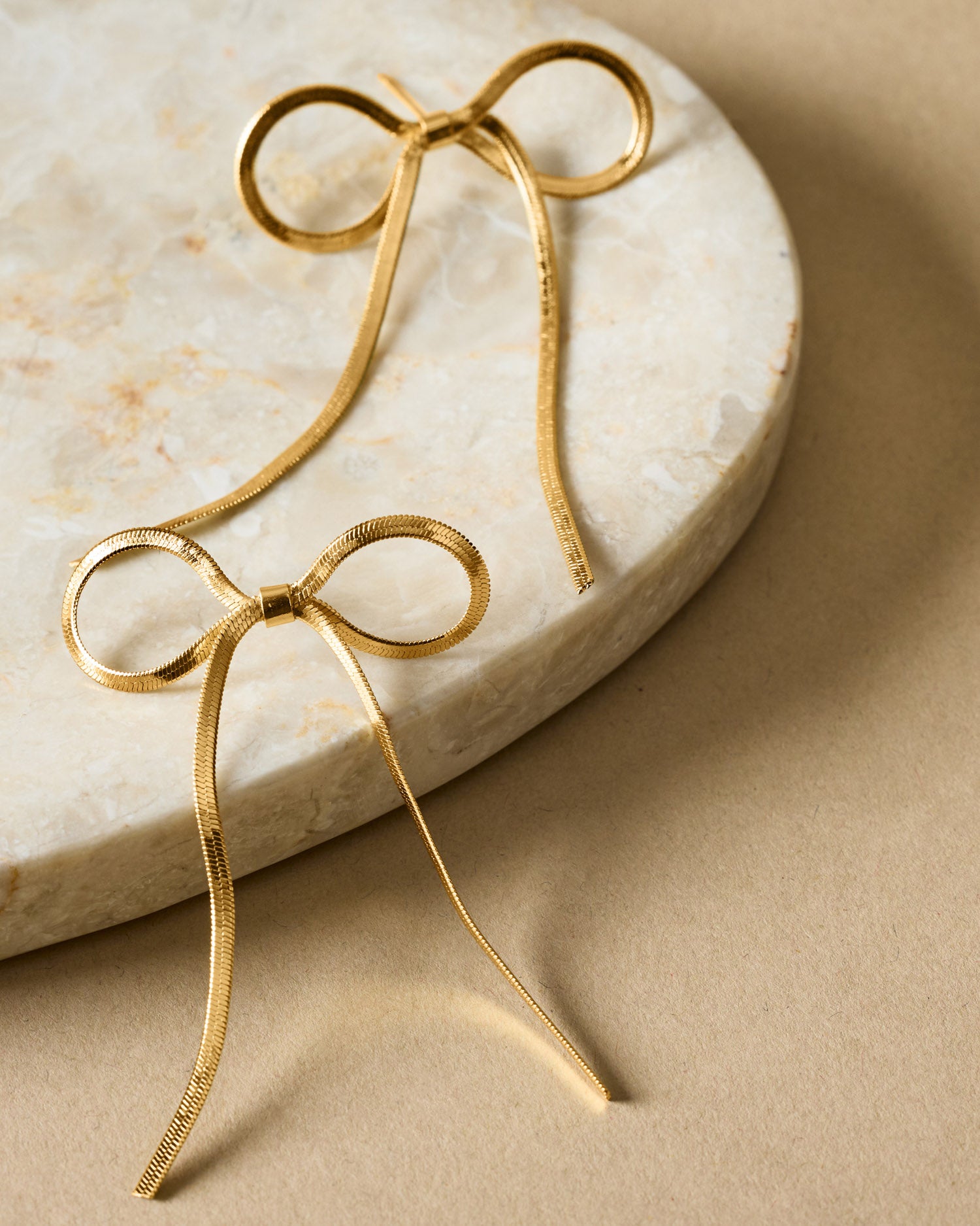 Amelie Bow Oversized Earrings 'Gold Coated'