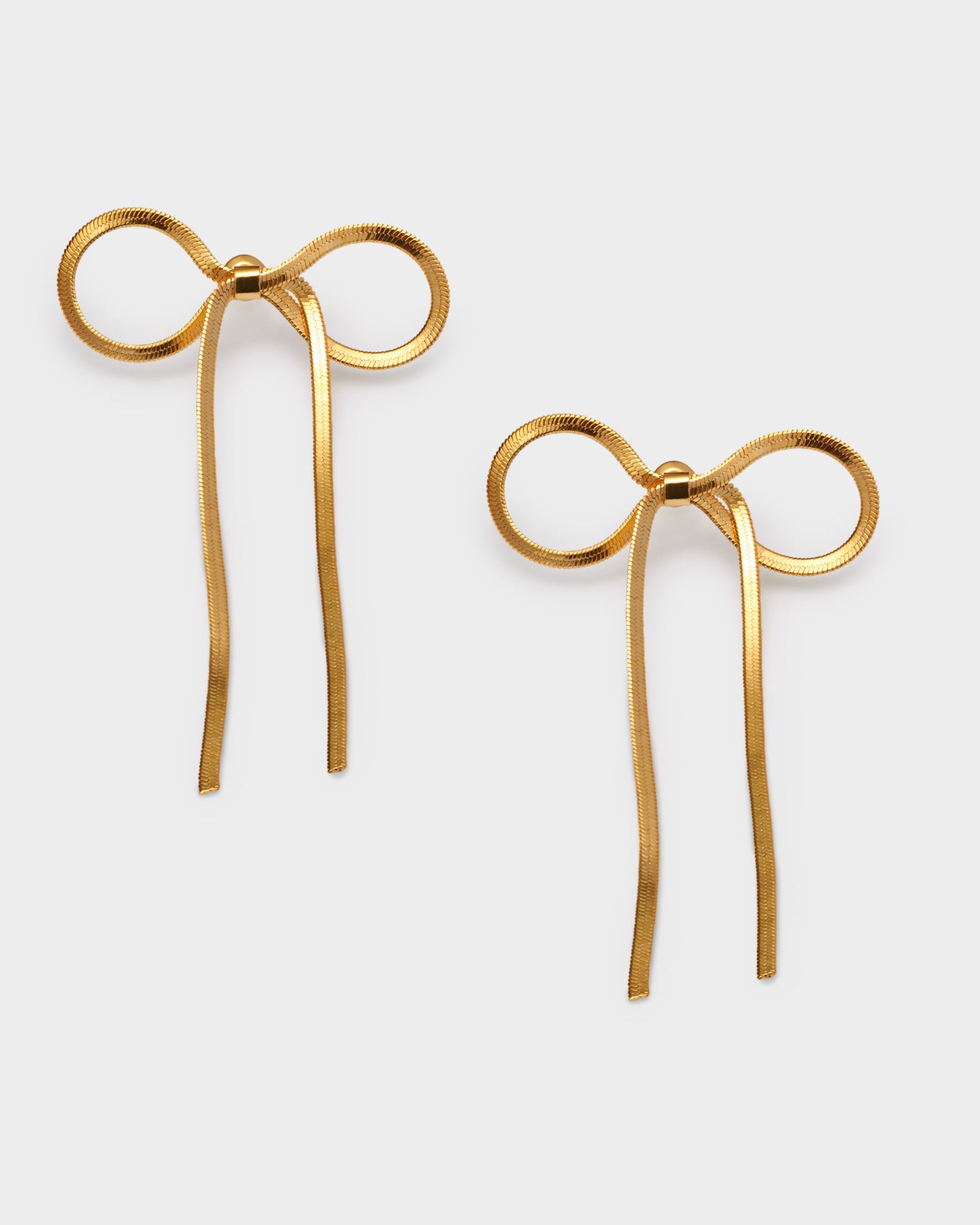 Amelie Bow Oversized Earrings 'Gold Coated'