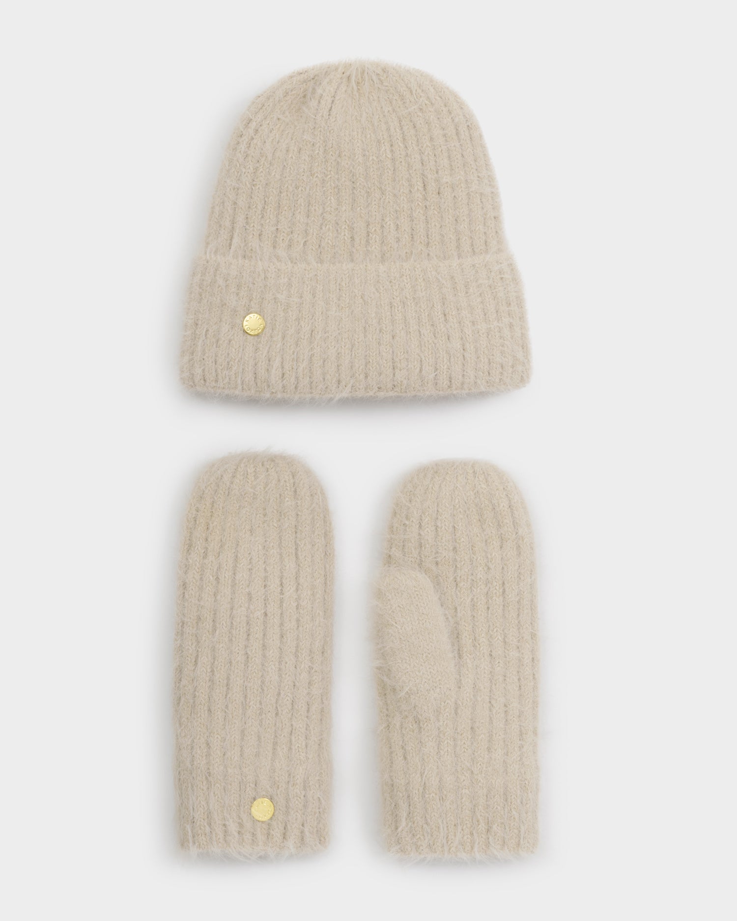Gift Boxed Hat And Mitten Set 'Taupe'