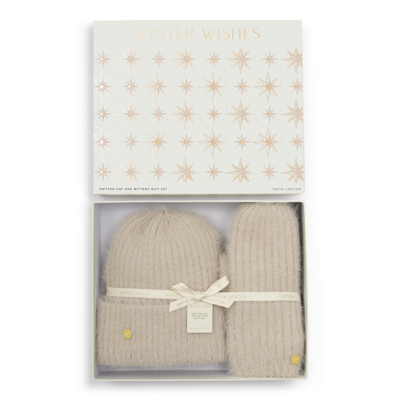 Gift Boxed Hat And Mitten Set 'Taupe'