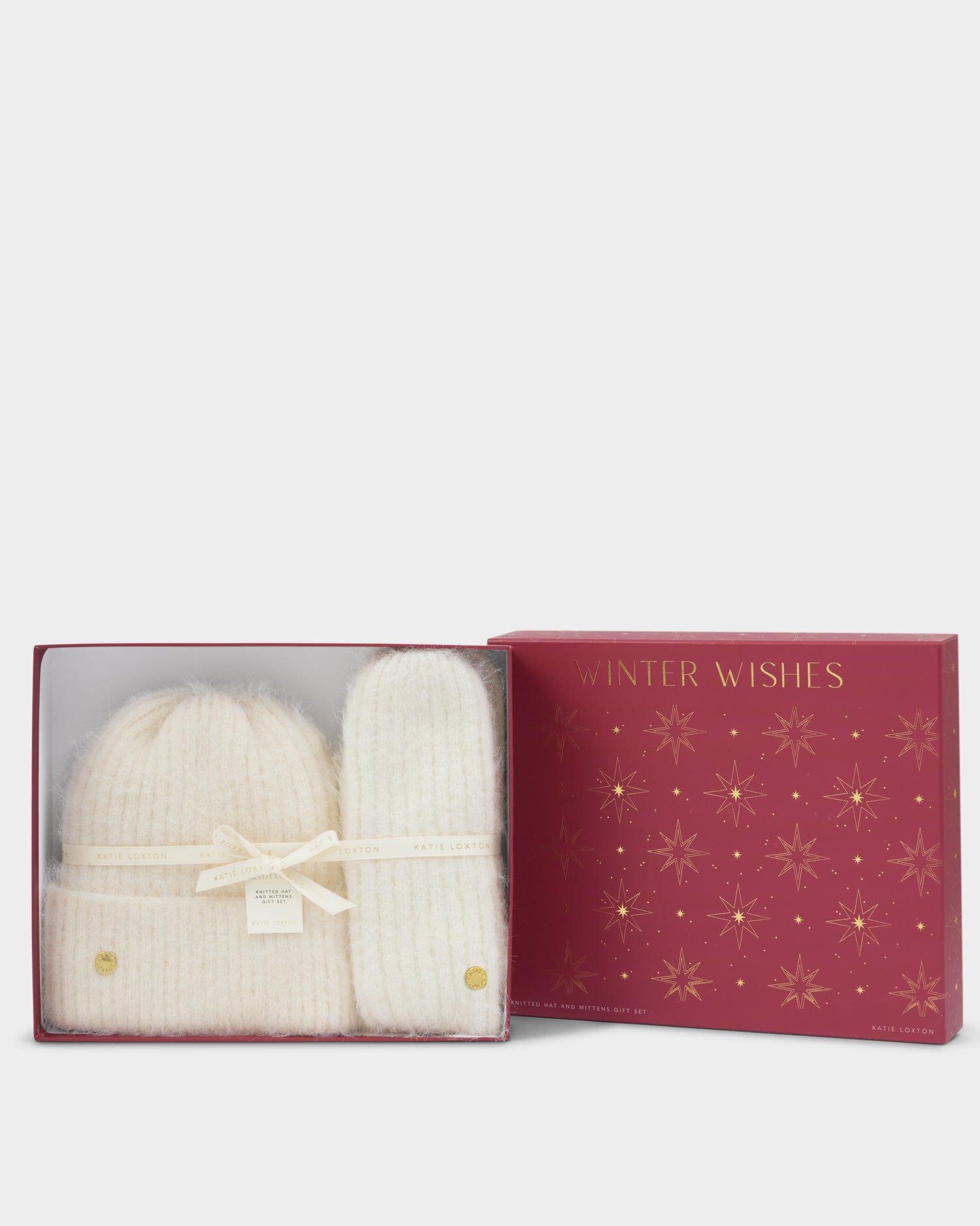 Gift Boxed Hat And Mitten Set 'White'