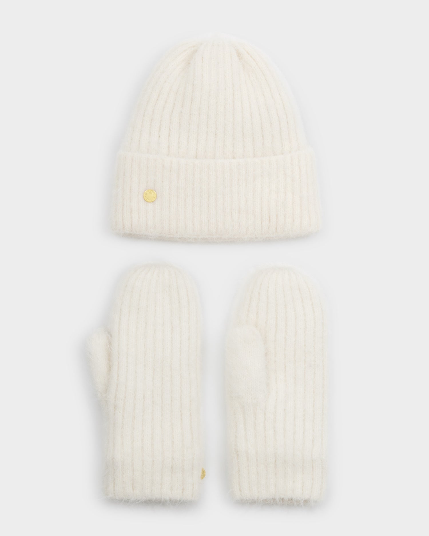 Gift Boxed Hat And Mitten Set 'White'