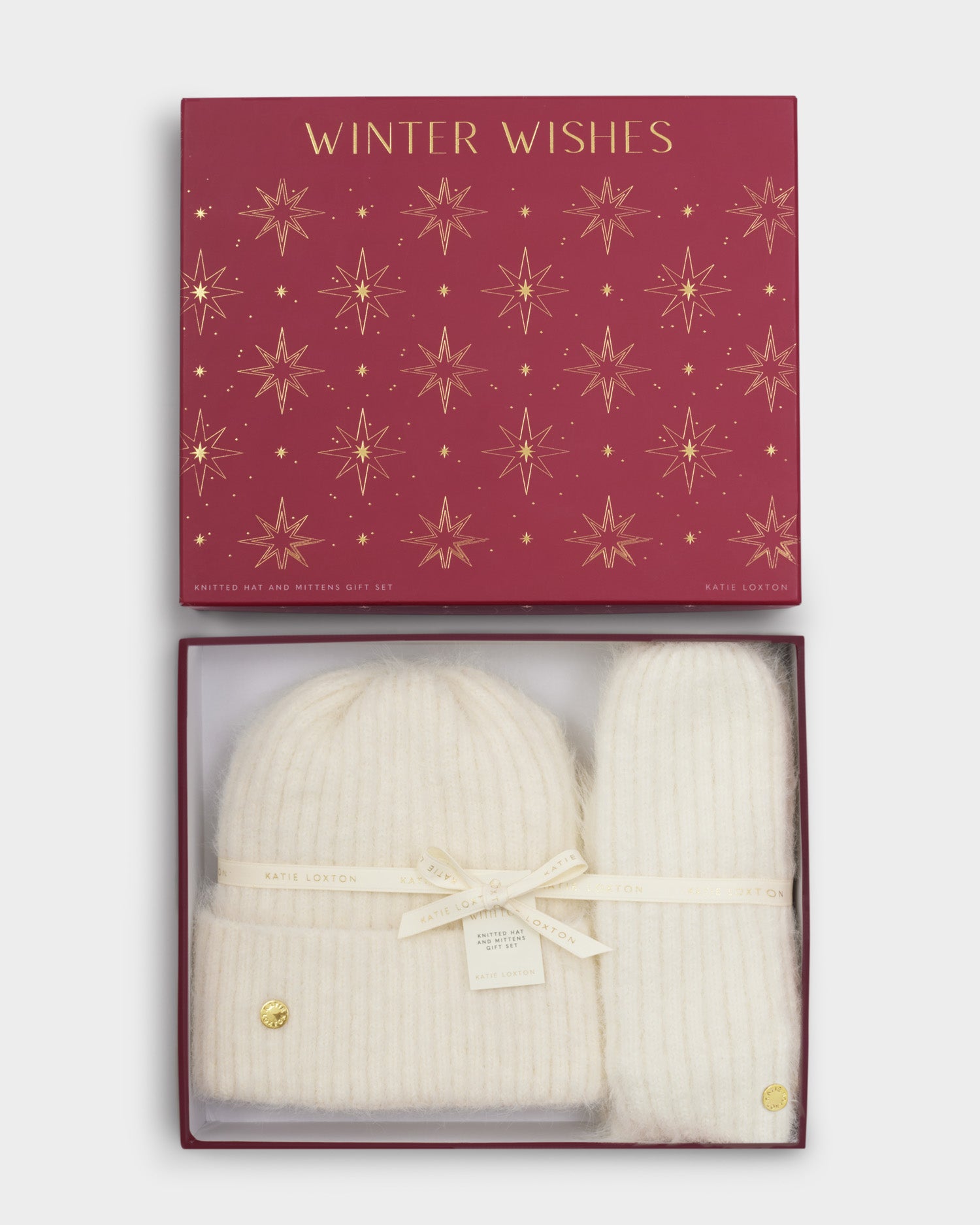 Gift Boxed Hat And Mitten Set 'White'